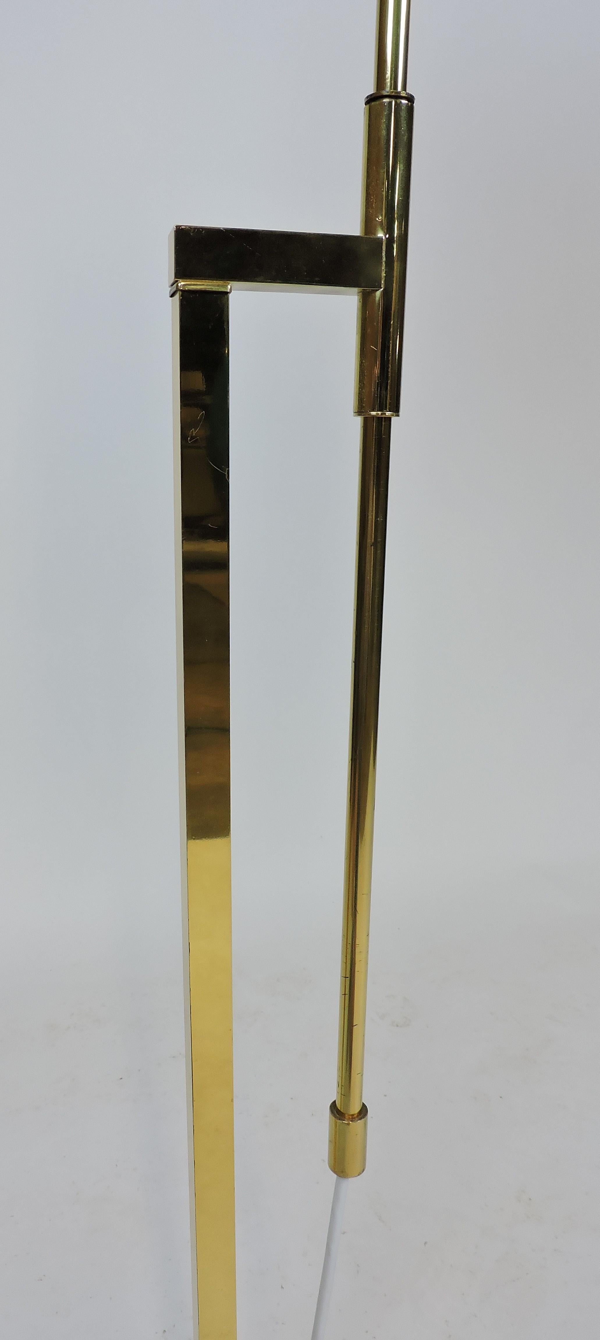 Metal Mid-Century Modern Adjustable Minimalist Brass Floor Lamp by Laurel