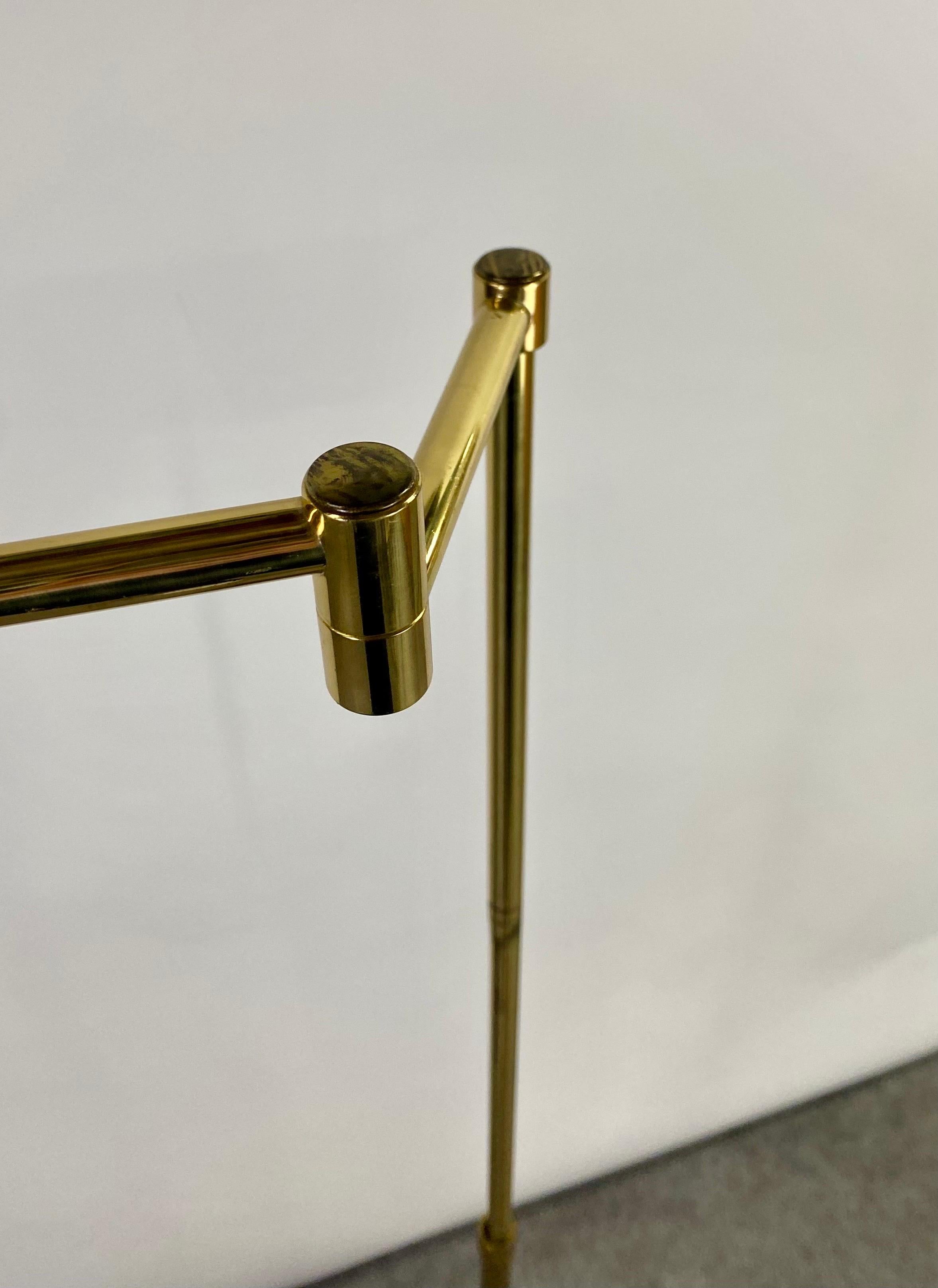 Mid-Century Modern Adjustable Pharmacy Brass Floor Lamp  1