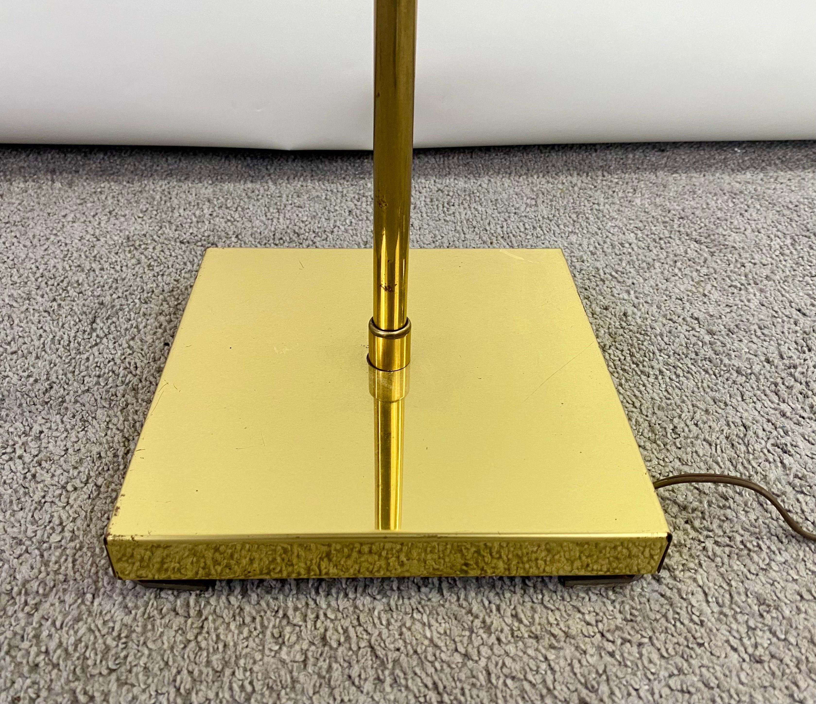 Mid-Century Modern Adjustable Pharmacy Brass Floor Lamp  2