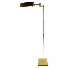 Retro Mid-Century Modern Adjustable Pharmacy Brass Floor Lamp 