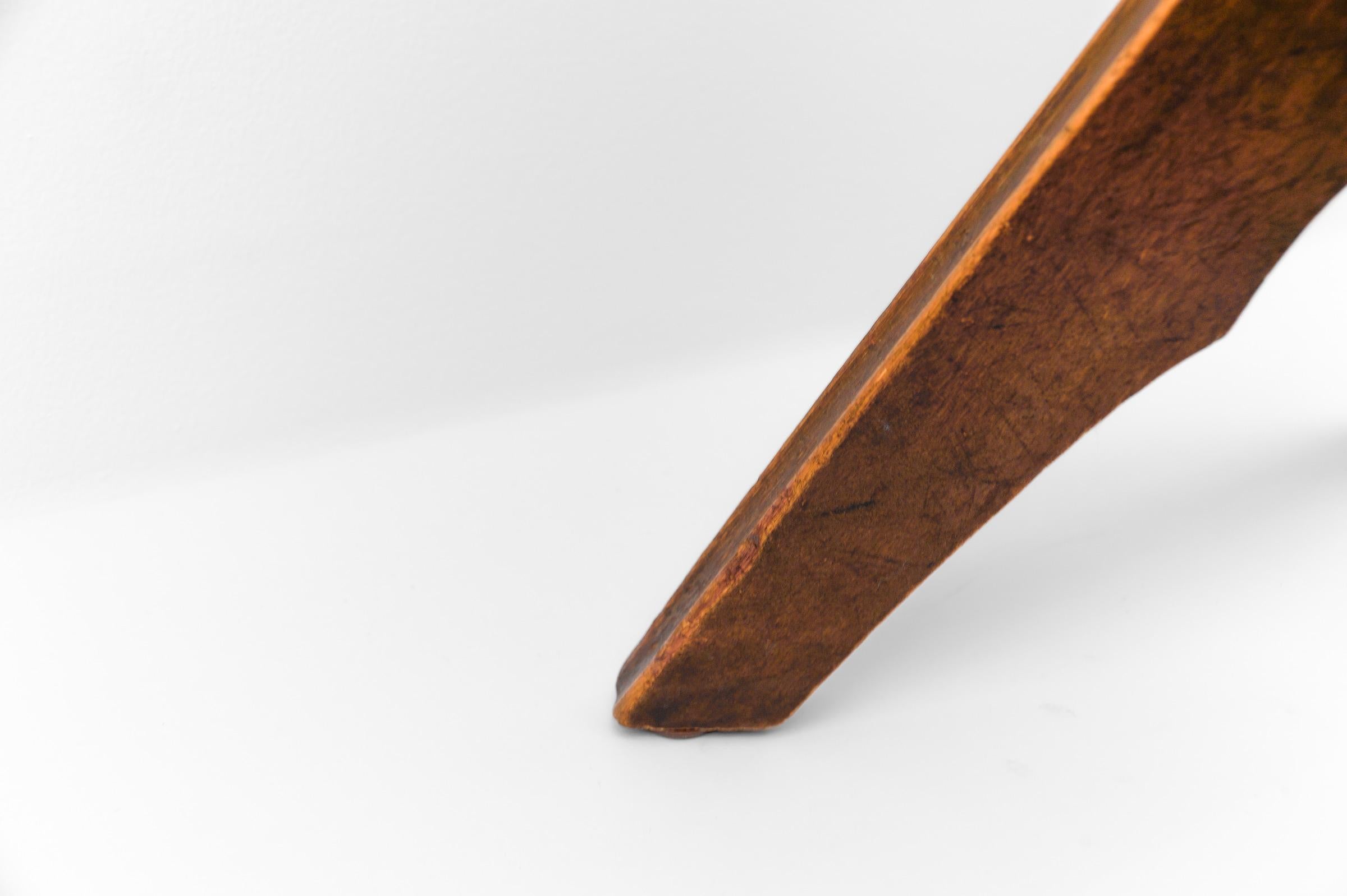 Mid-Century Modern Verstellbarer Klavierhocker aus Leder, Metall und Holz, 1950er Jahre im Angebot 4