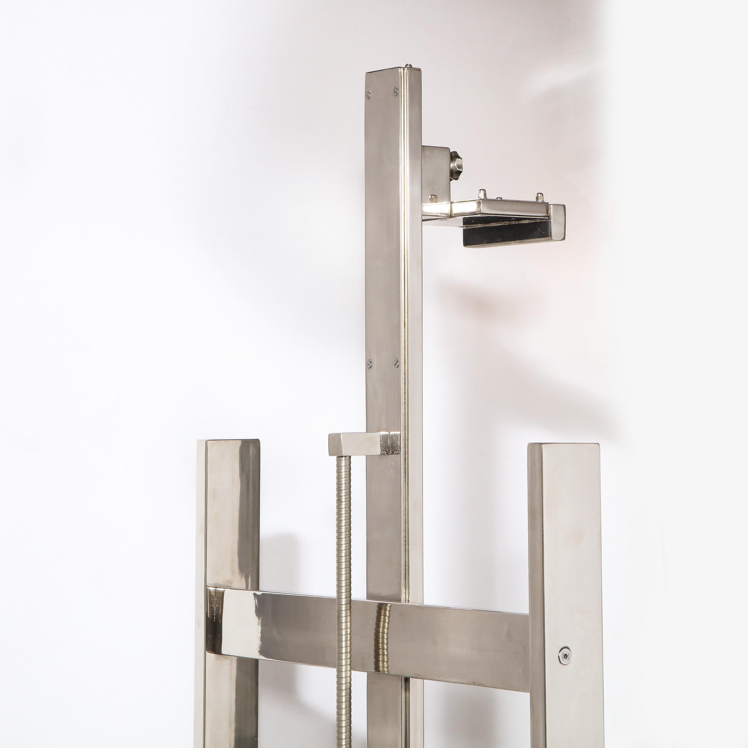 Mid-Century Modern Adjustable Polished Chrome Easel on Castors 6