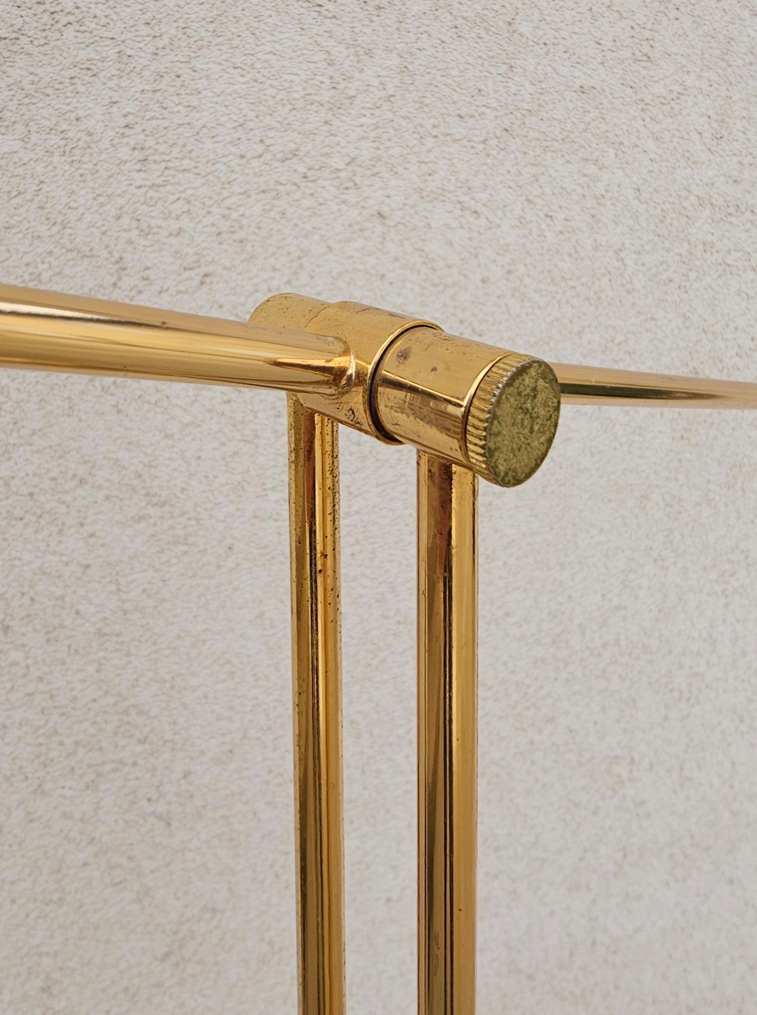 Mid Century Modern Adjustable Sleek Brass Floor Lamp, Germany 1970s 4