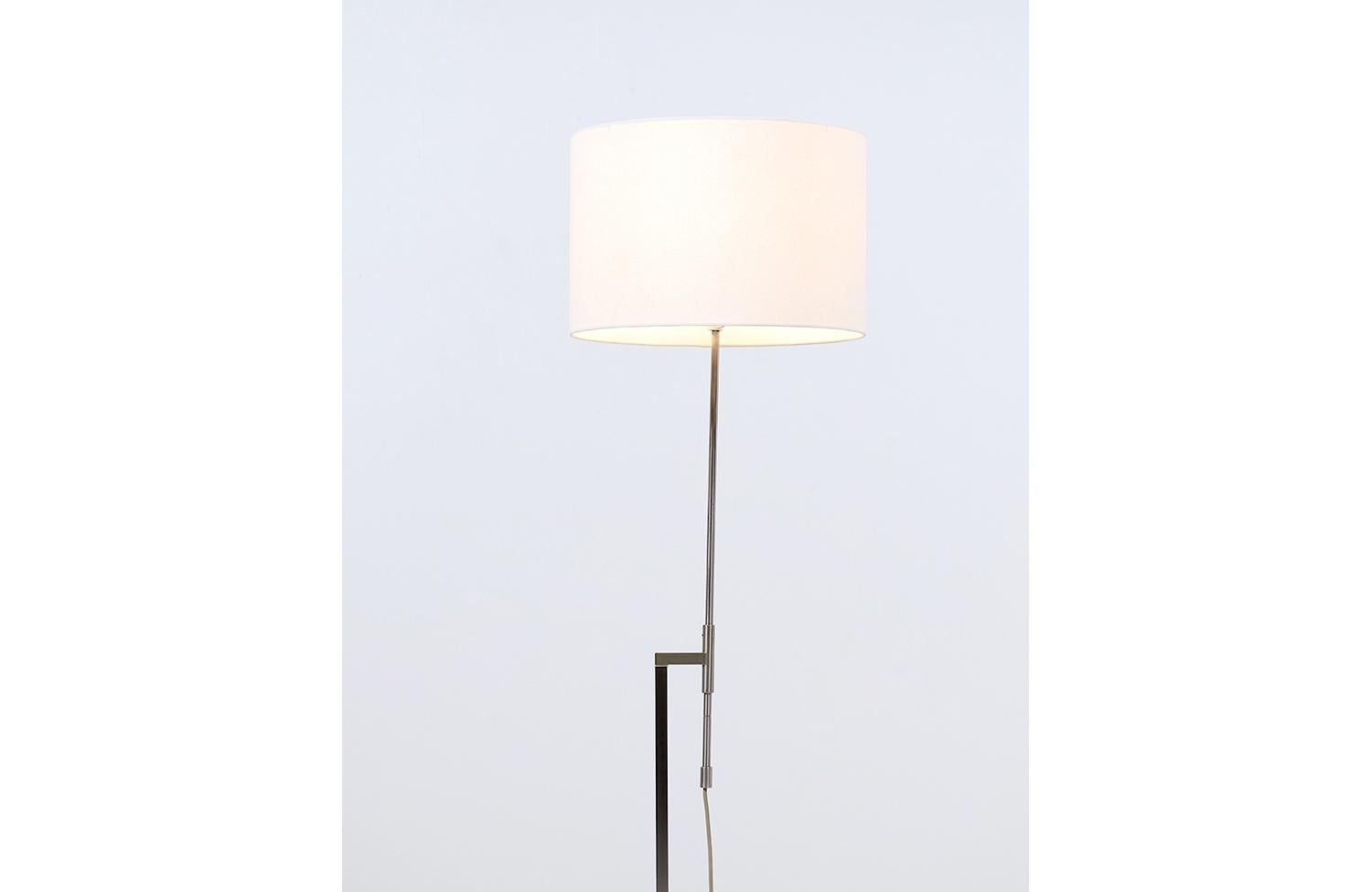 American Mid-Century Modern Adjustable Steel Floor Lamp by Laurel