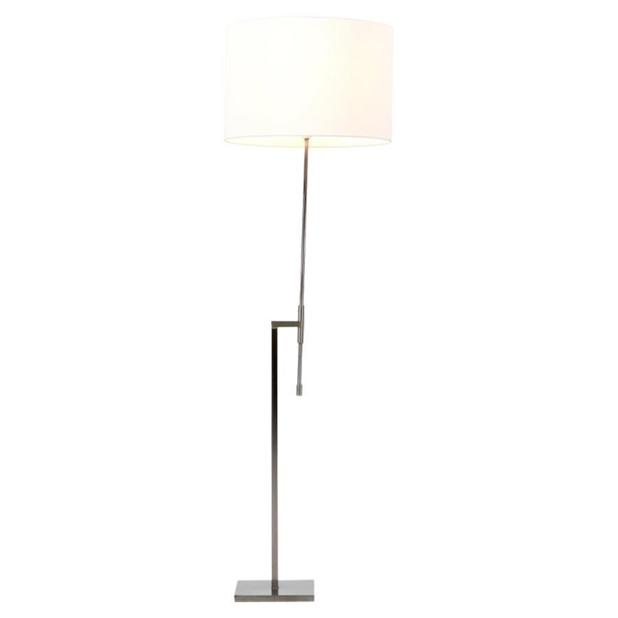 Mid-Century Modern Adjustable Steel Floor Lamp by Laurel