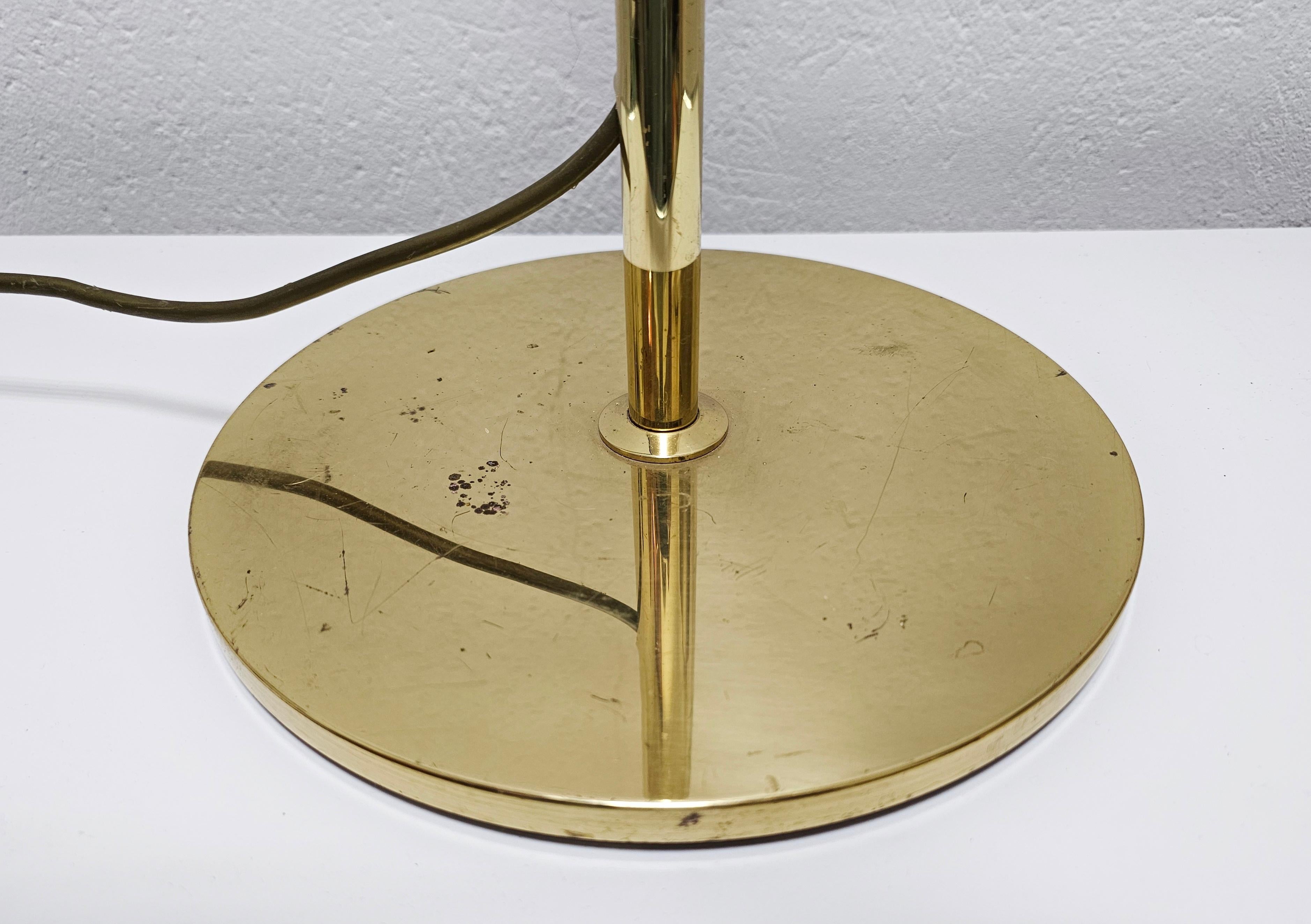 Mid Century Modern Adjustable Swing Arm Floor Lamp done in Brass, Germany 1960s For Sale 3