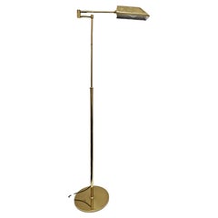 Vintage Mid Century Modern Adjustable Swing Arm Floor Lamp done in Brass, Germany 1960s