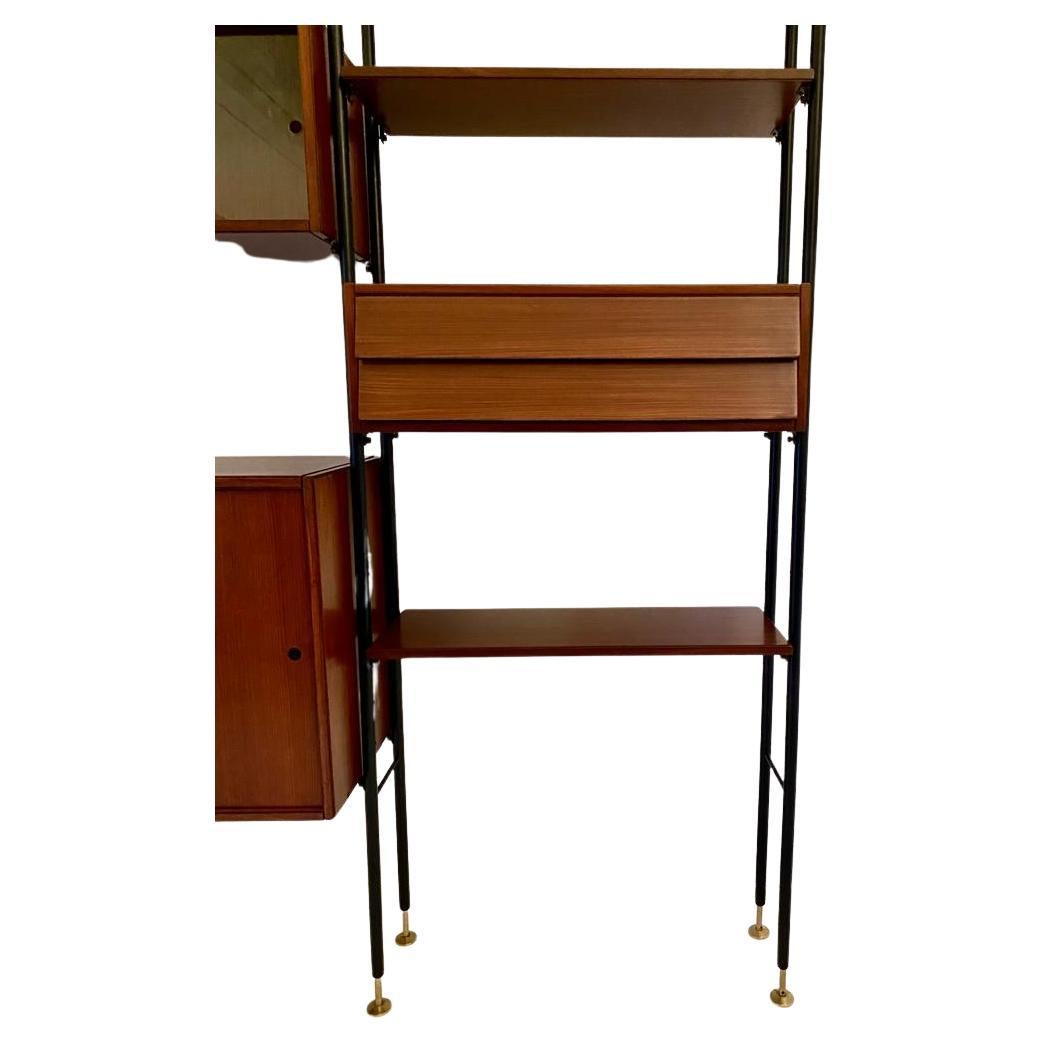 Italian Mid Century Modern Adjustable Wall Unit, Italy 1960 's For Sale