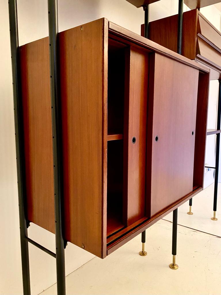 Mid-20th Century Mid Century Modern Adjustable Wall Unit, Italy 1960 's For Sale