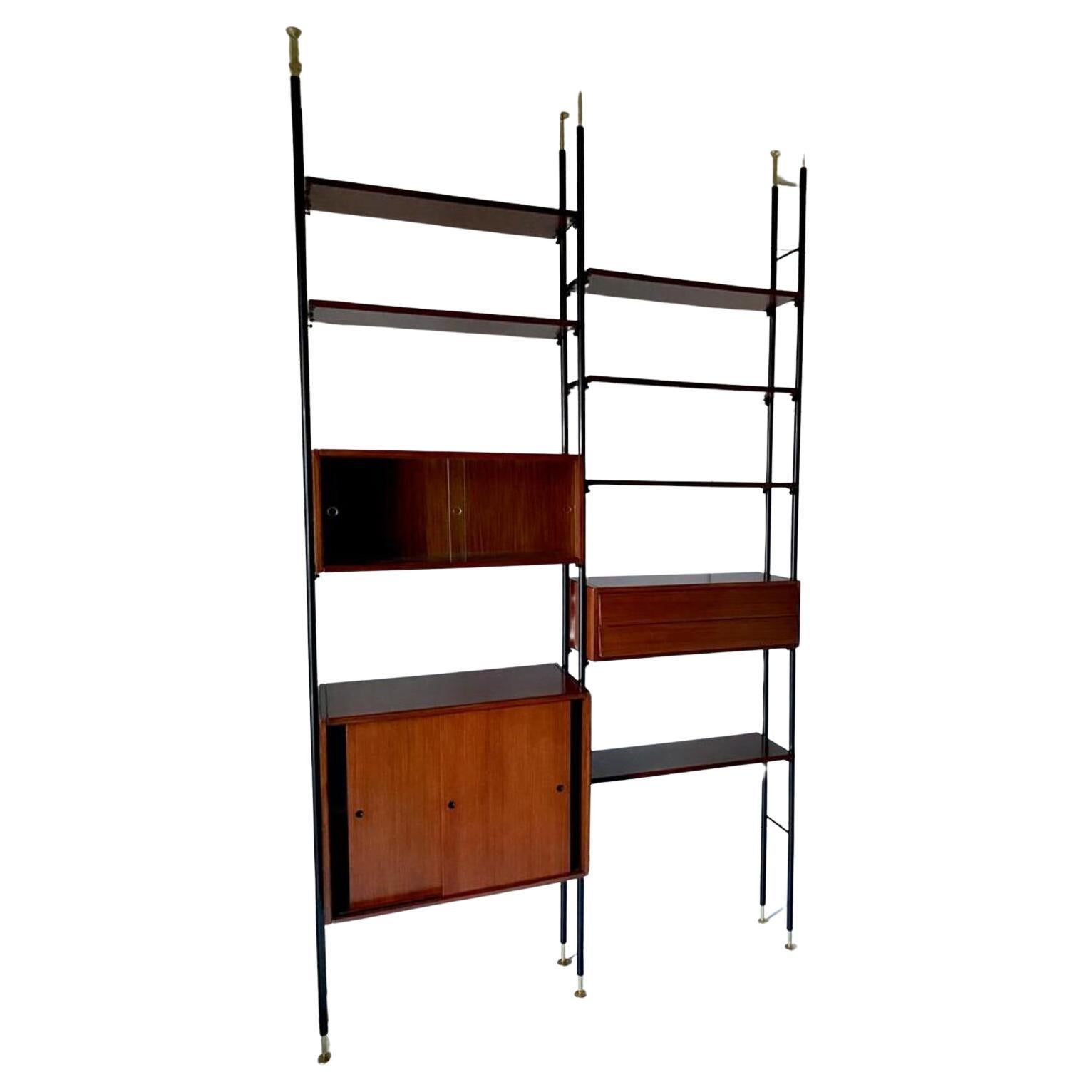 Mid Century Modern Adjustable Wall Unit, Italy 1960 's For Sale