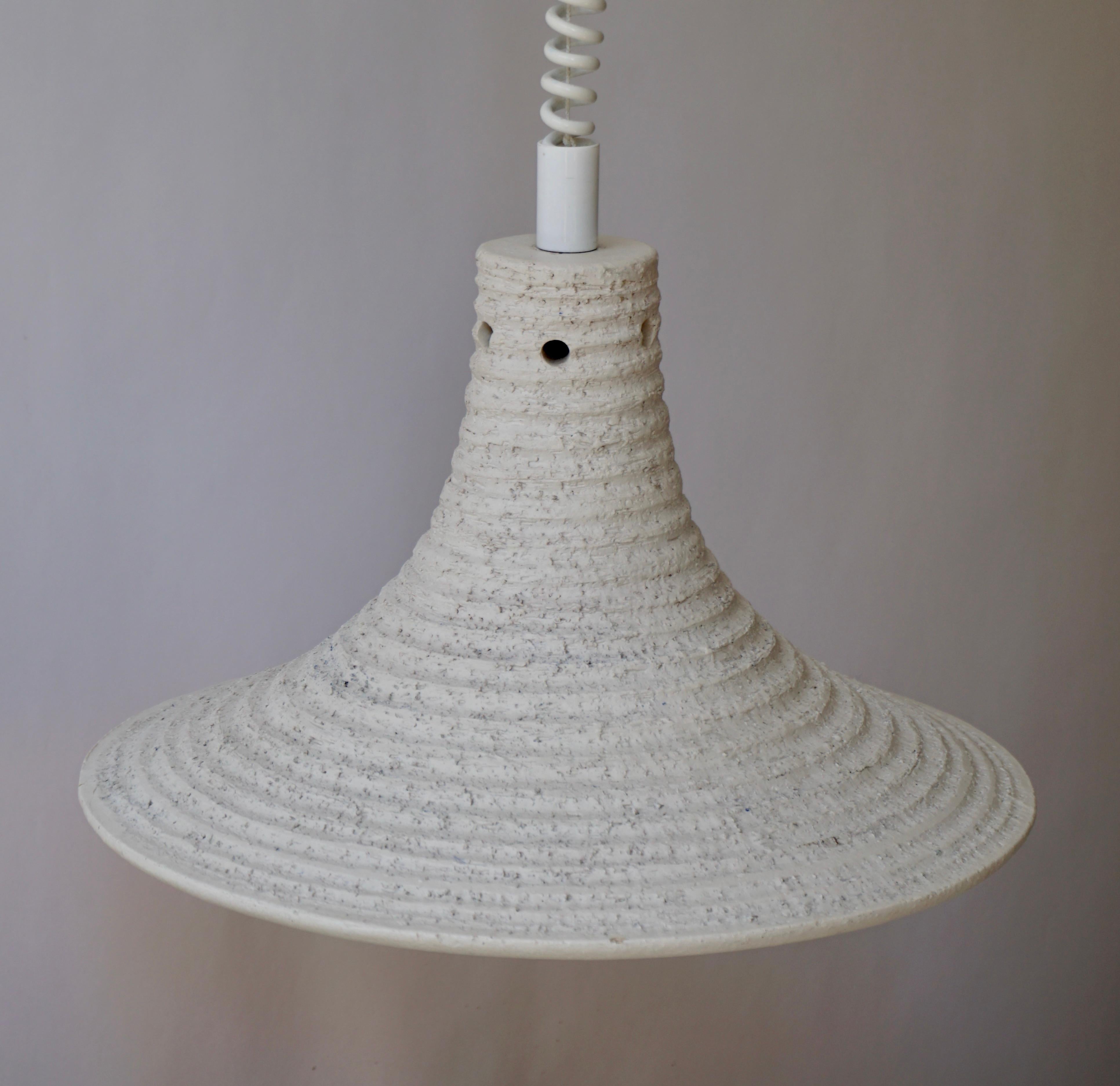 Mid-Century Modern Adjustable White Ceramic Pendant, Italy, 1950s For Sale 5