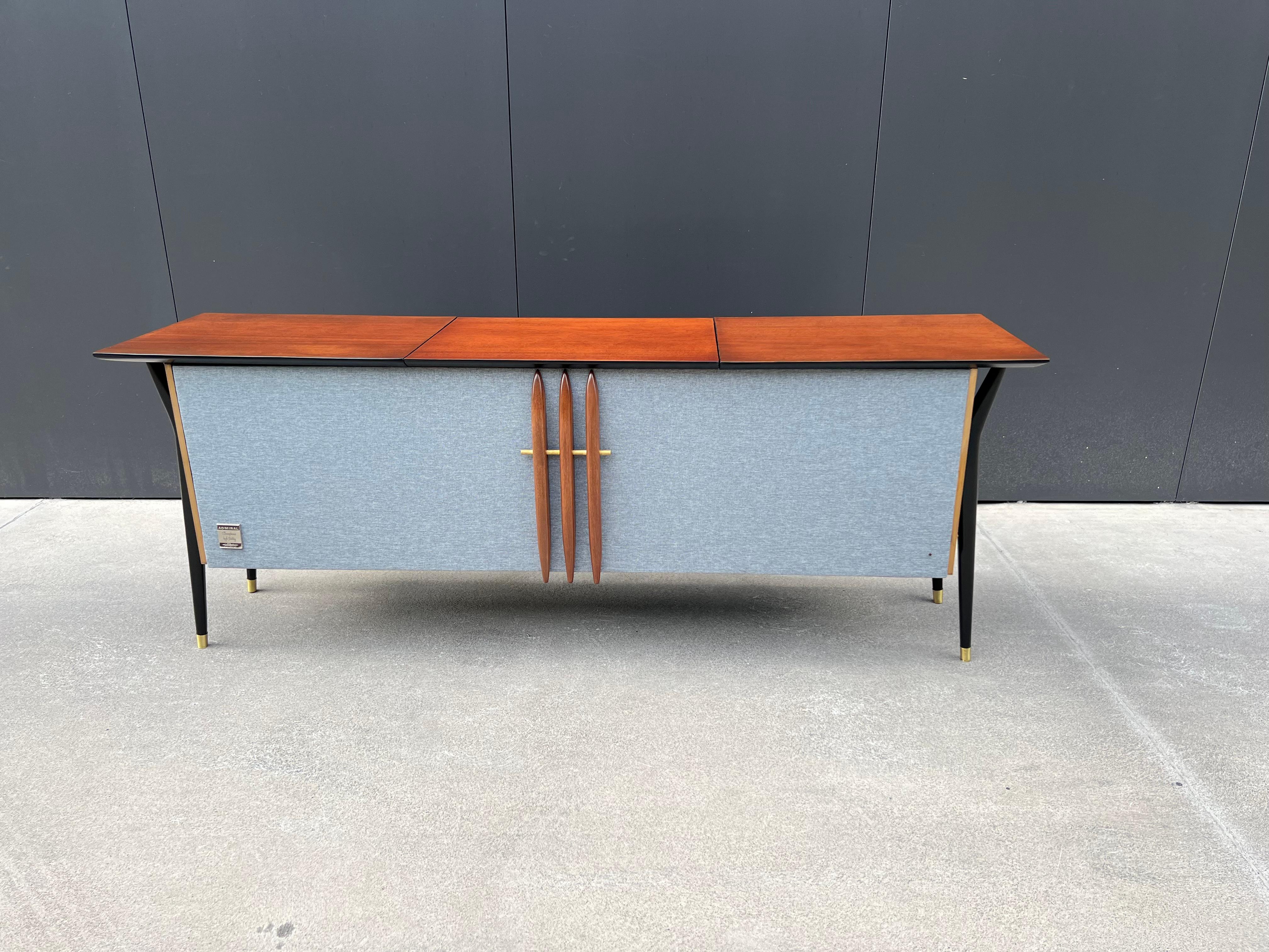 Brass Mid-Century Modern Admiral Stereo Console