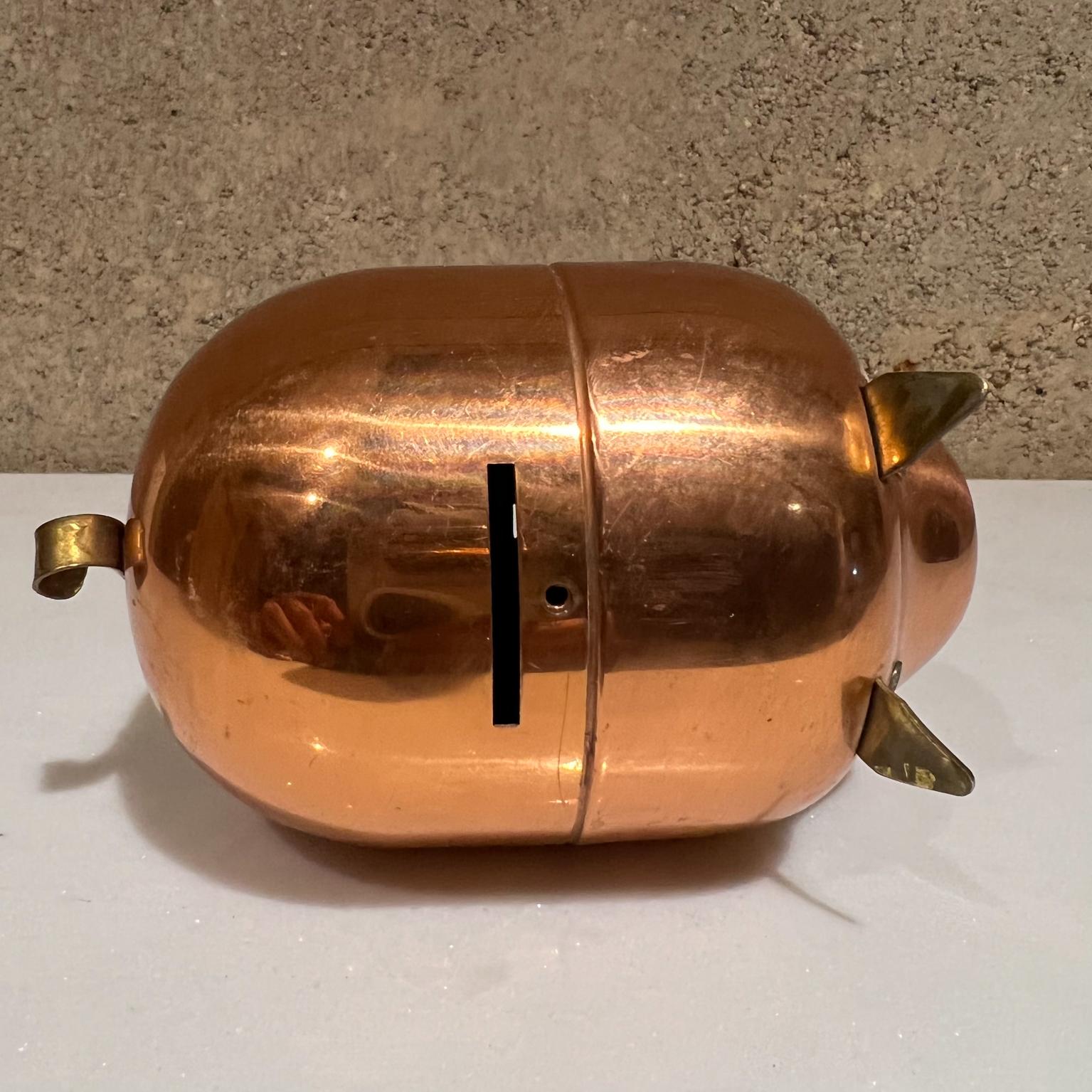 1970s Modern Cute Piggy Bank Shiny Copper 4