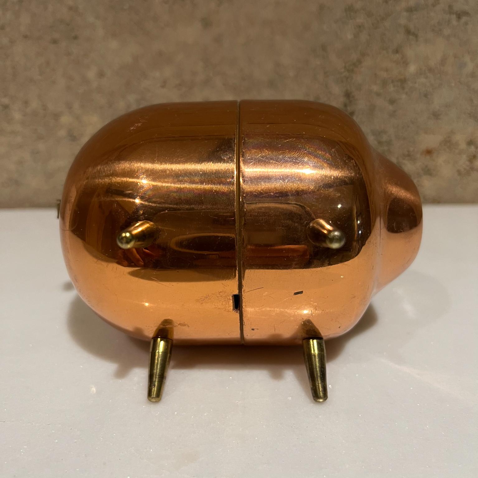 1970s Modern Cute Piggy Bank Shiny Copper 5
