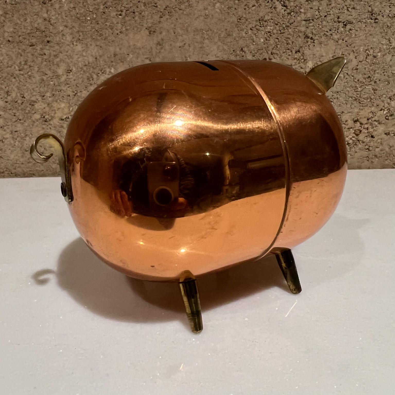 1970s Modern Cute Piggy Bank Shiny Copper 2