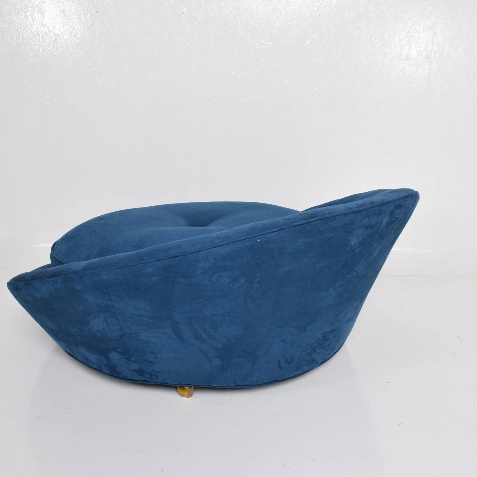 Mid-20th Century Mid-Century Modern Adrian Pearsall Large Lounge Chair  Blue Velvet Milo Baughman