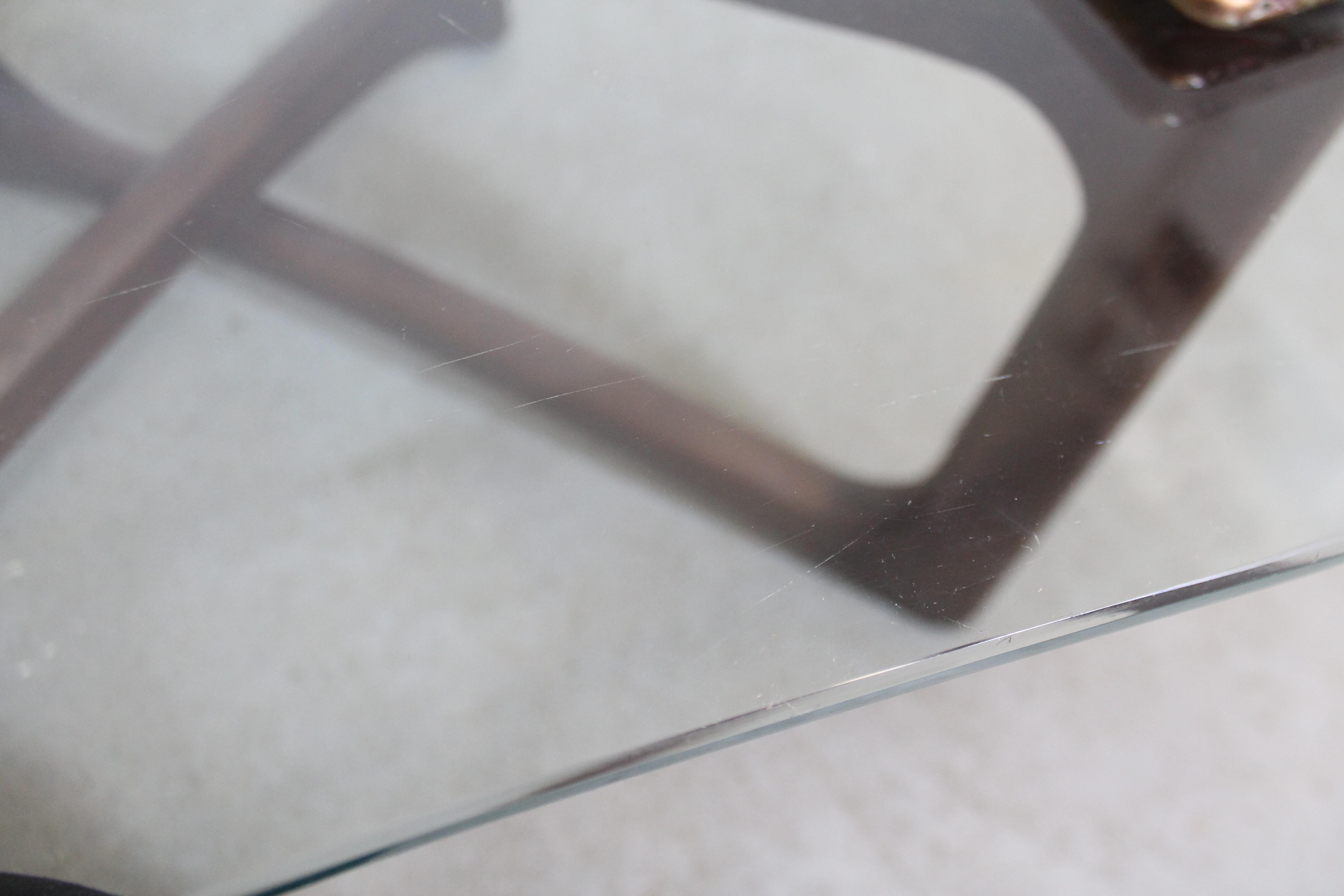 Mid-20th Century Mid-Century Modern Adrian Pearsall Amorphous Kidney Walnut & Glass Coffee Table