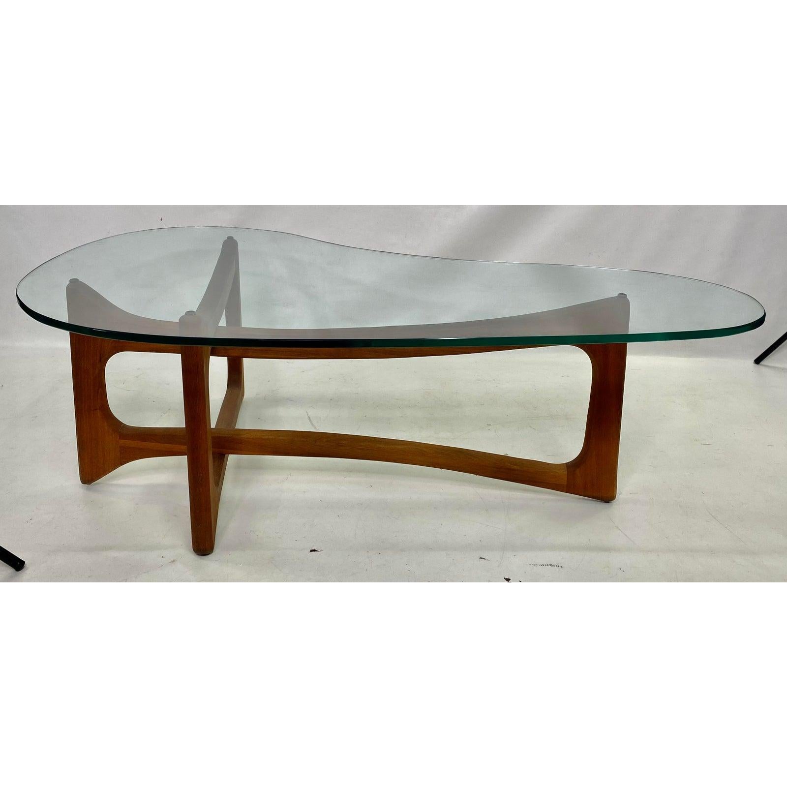 Mid-Century Modern Adrian Pearsall Boomerang Kidney walnut coffee table.