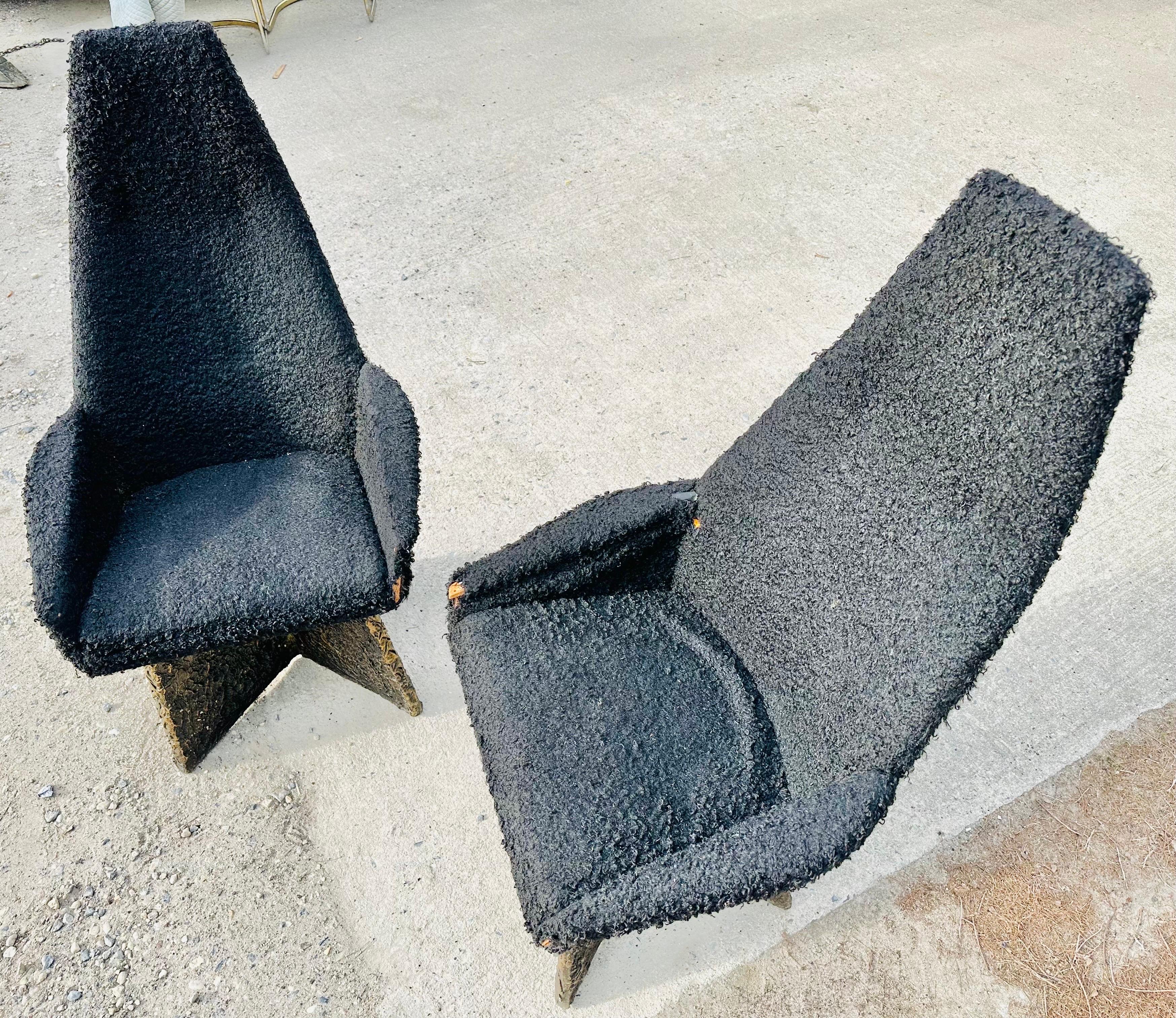 American Mid-Century Modern Adrian Pearsall Brutalist Arm Chairs For Sale