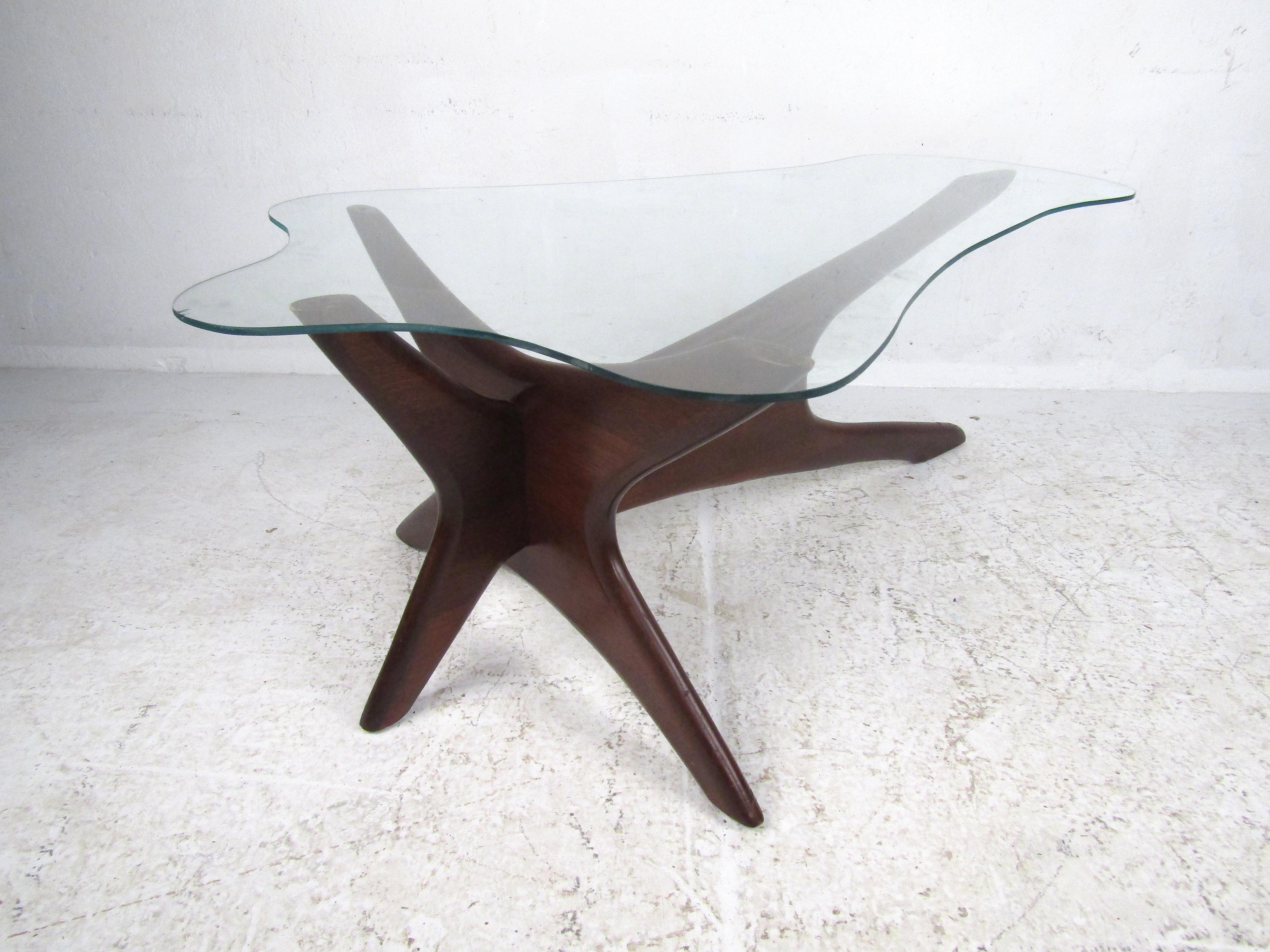 20th Century Mid-Century Modern Adrian Pearsall Coffee Table with Shaped Glass