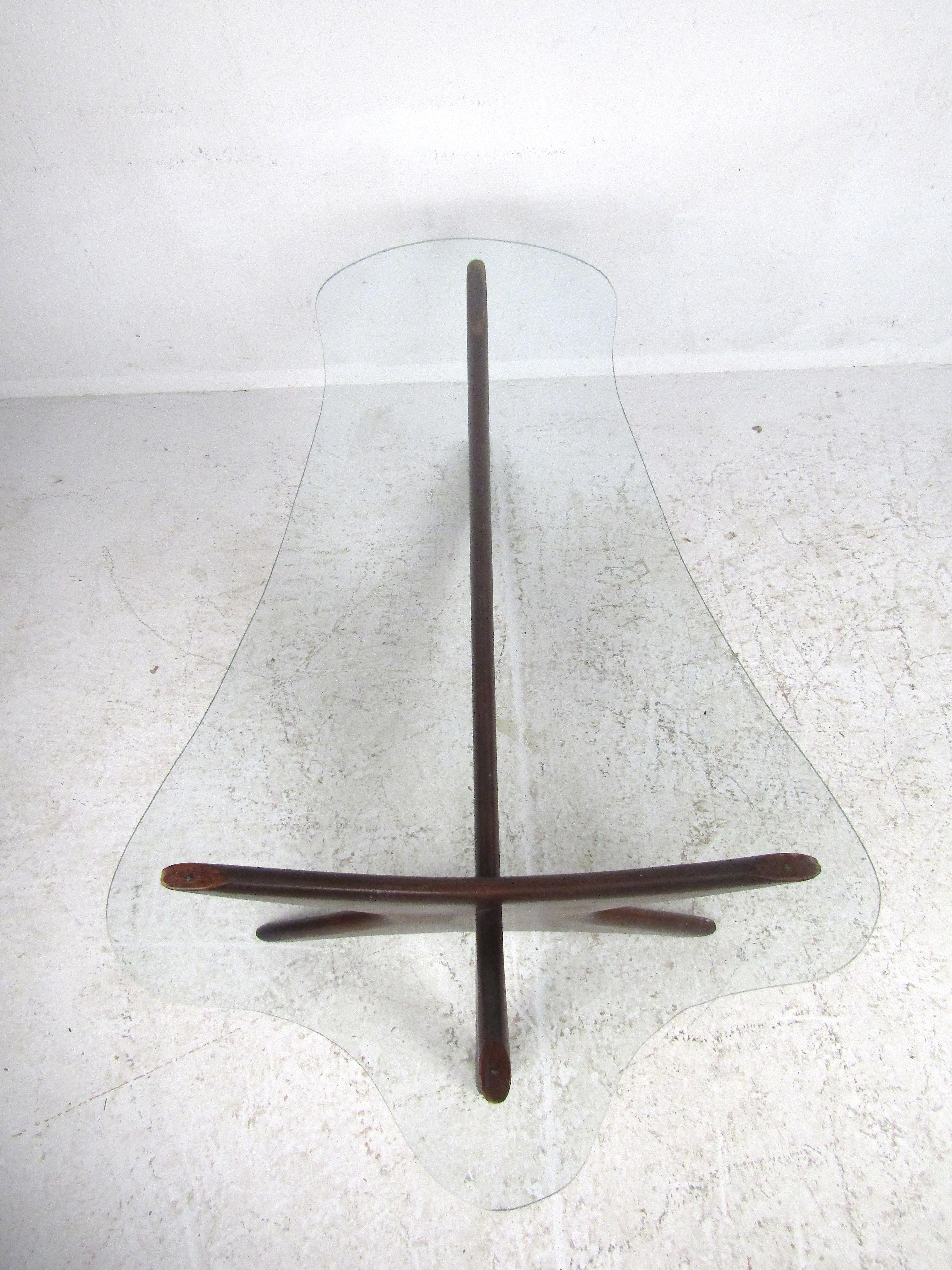 Mid-Century Modern Adrian Pearsall Coffee Table with Shaped Glass 3