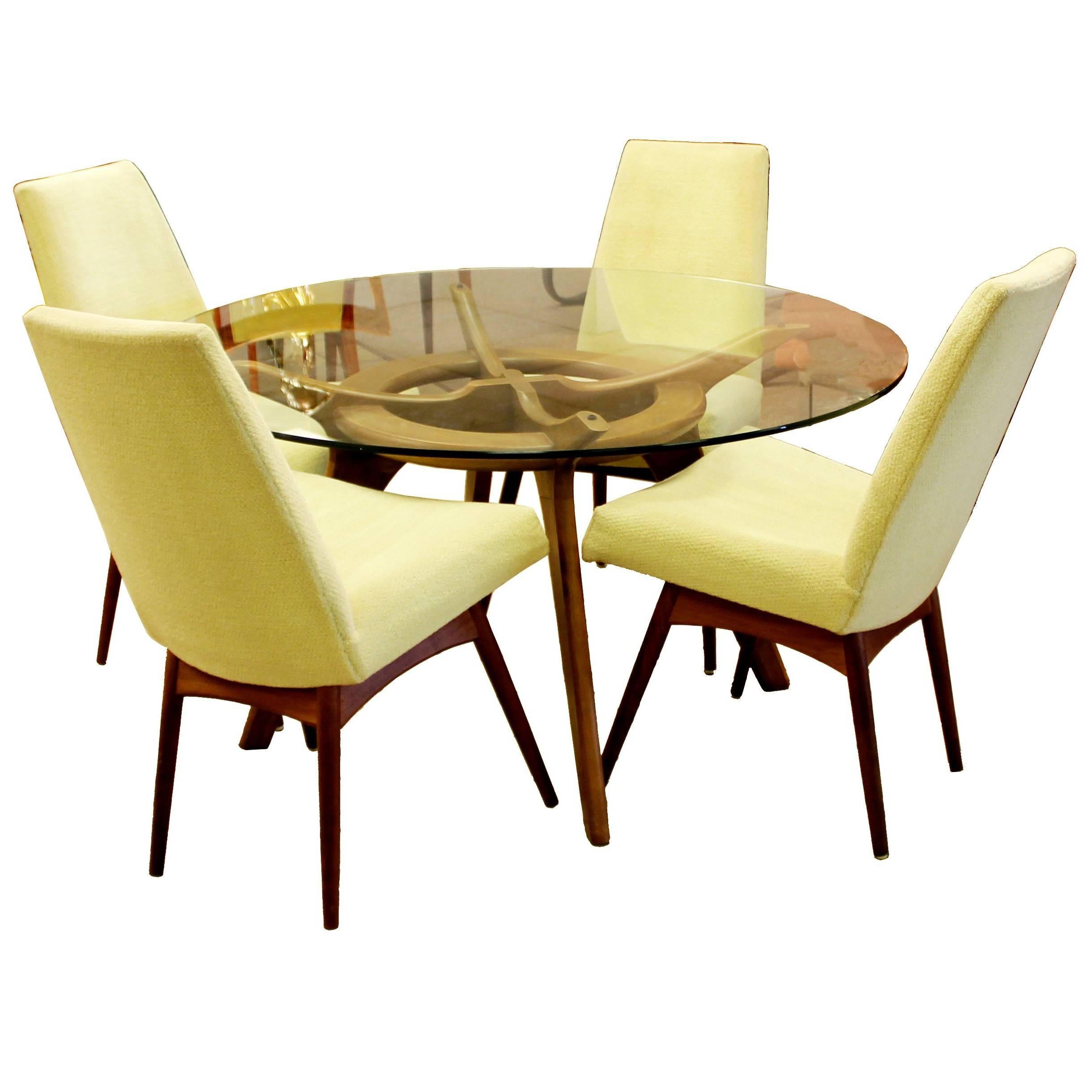 Mid-Century Modern Adrian Pearsall Compass Dinette Dining Table and Four Chairs
