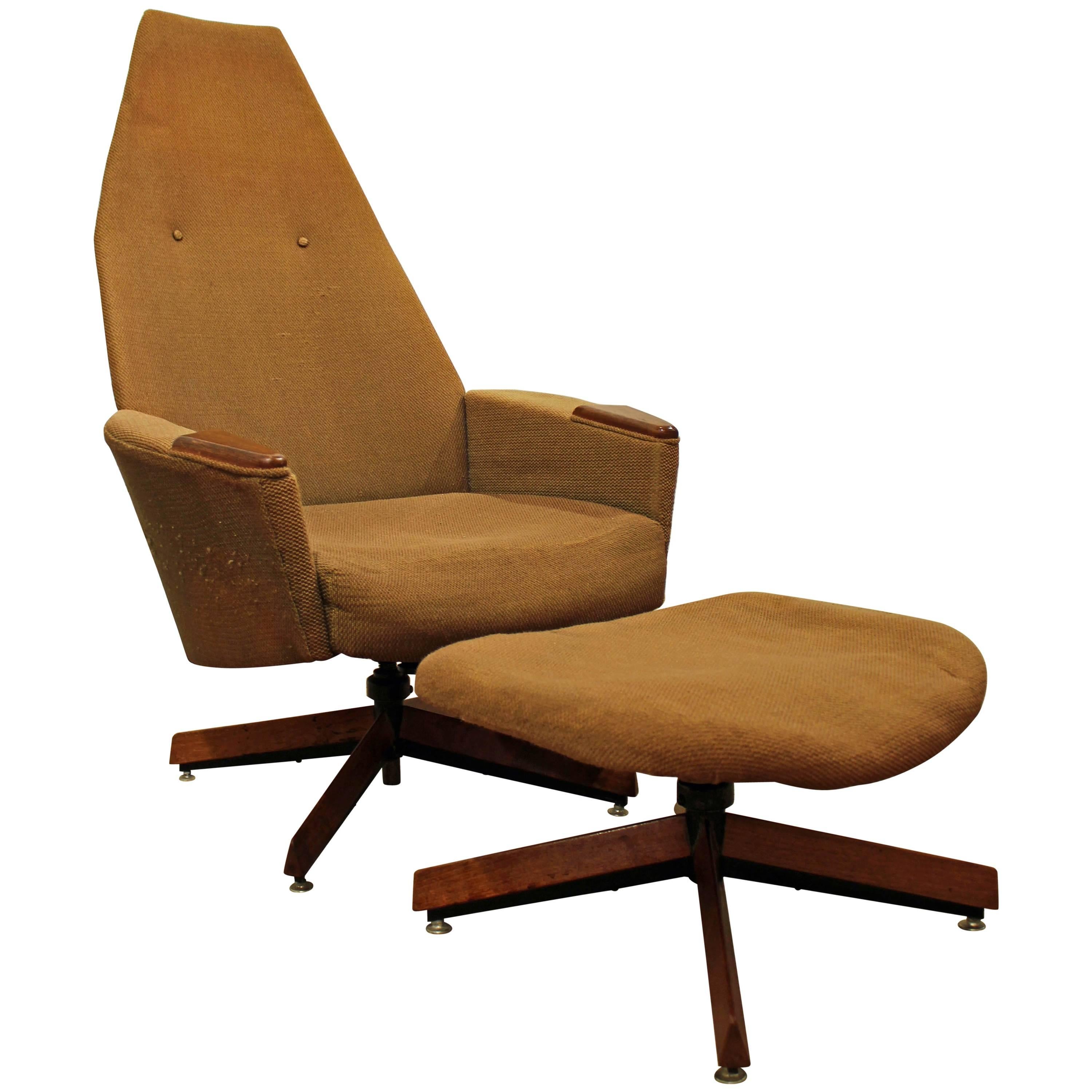 Mid-Century Modern Adrian Pearsall Craft Associates Lounge Chair & Ottoman 2174C