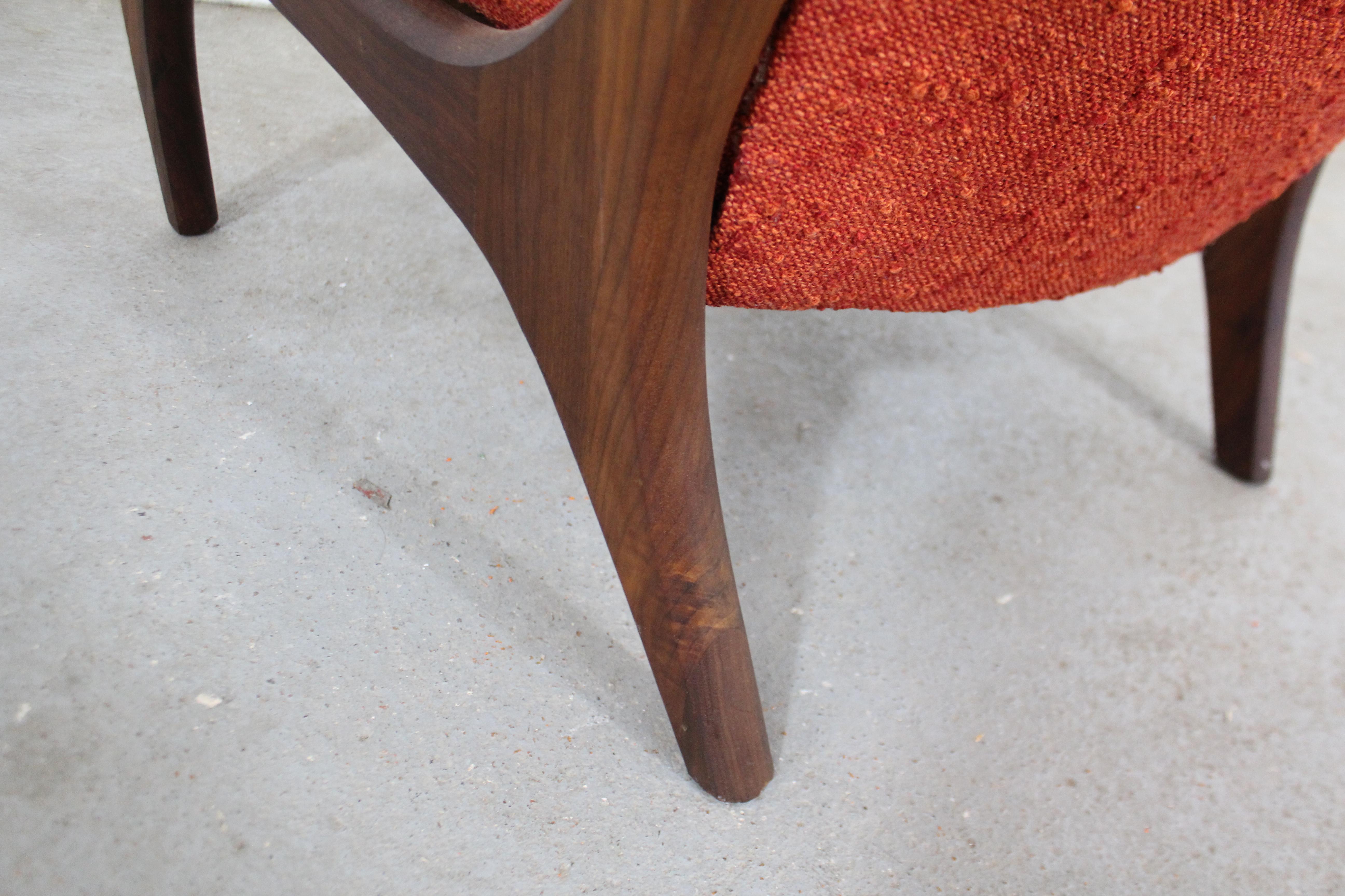 Mid-Century Modern Adrian Pearsall Craft Associates Walnut Lounge Chair 1