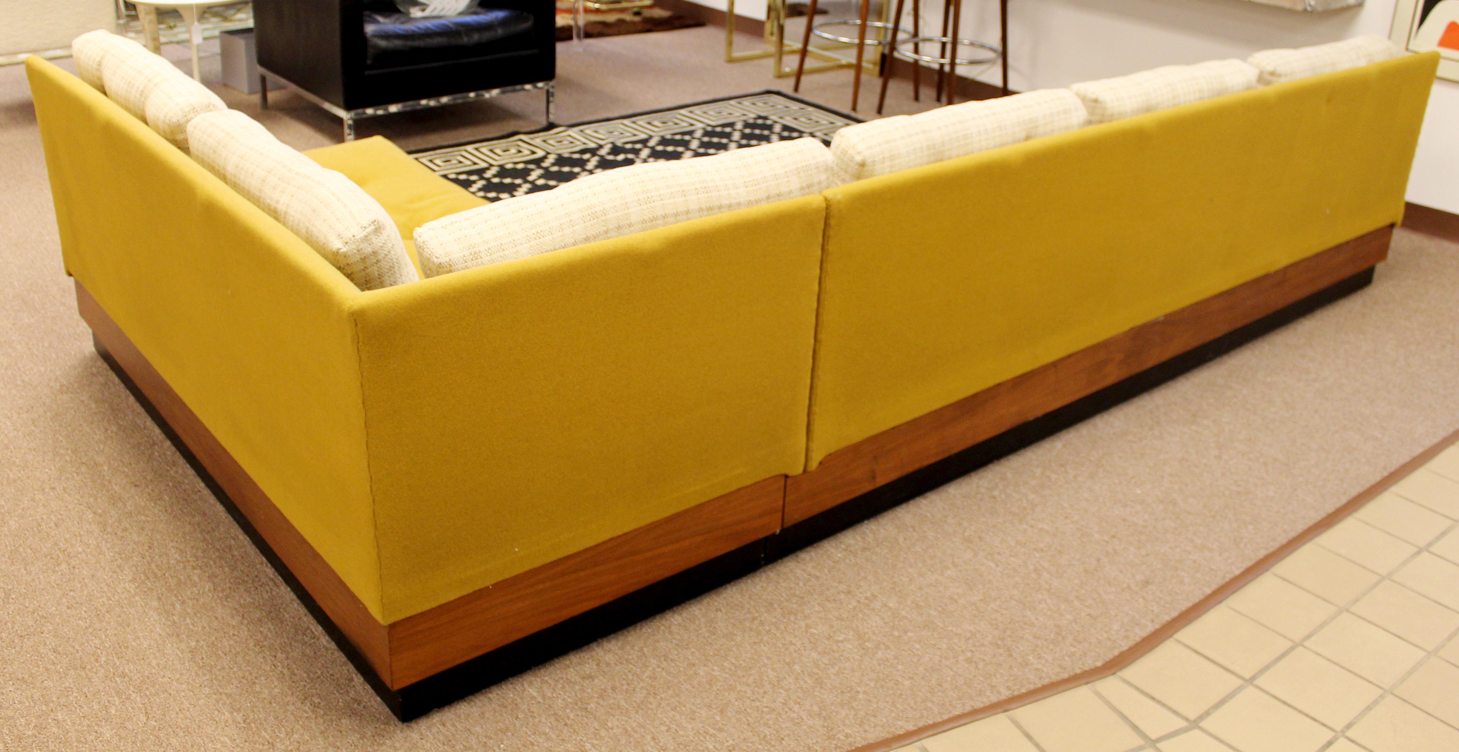 Mid-20th Century Mid-Century Modern Adrian Pearsall Craft Plinth Base 2 Pc Sectional Sofa, 1960s