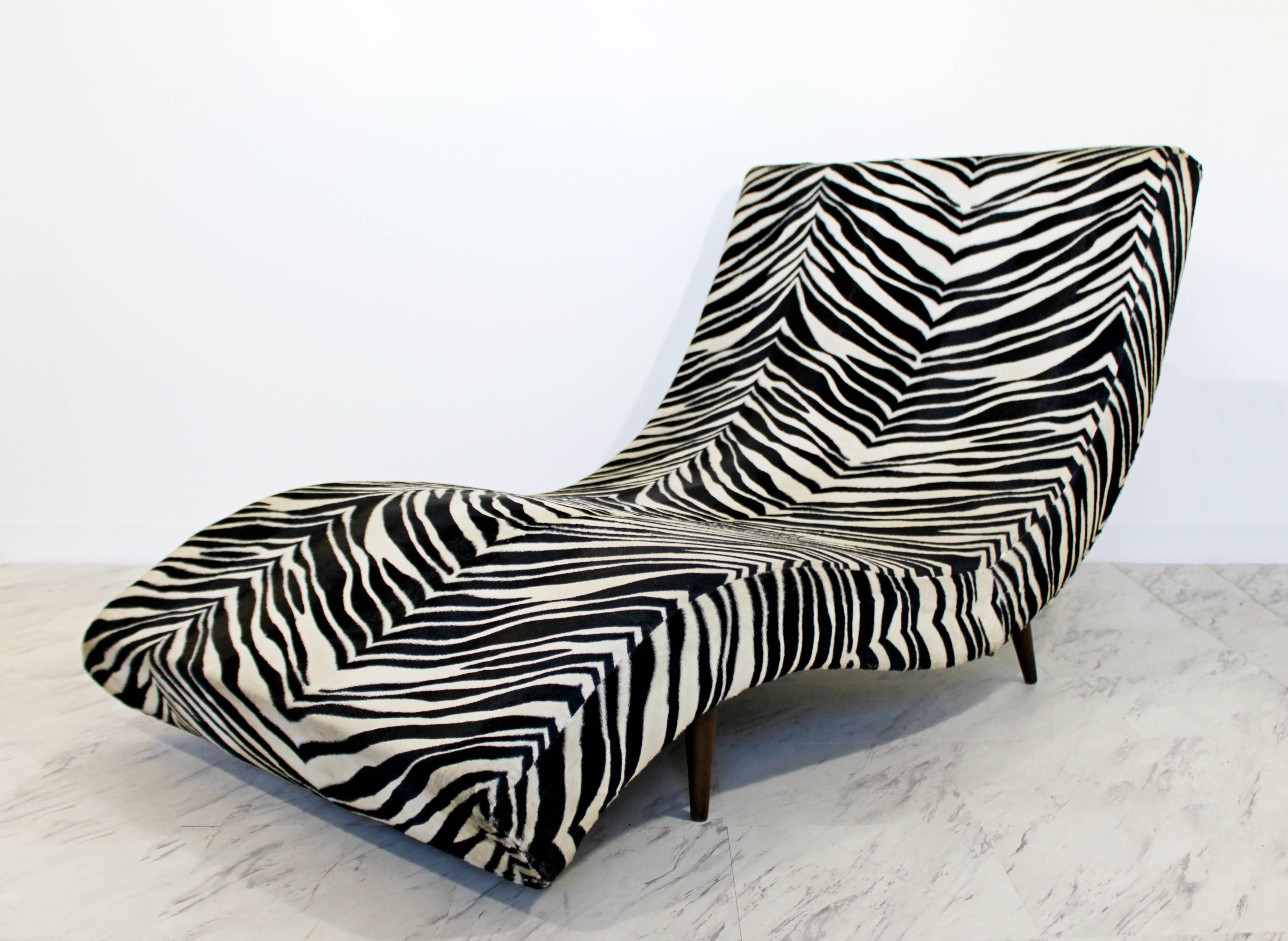 American Mid-Century Modern Adrian Pearsall Craft Wave Form Zebra Chaise Lounge Chair