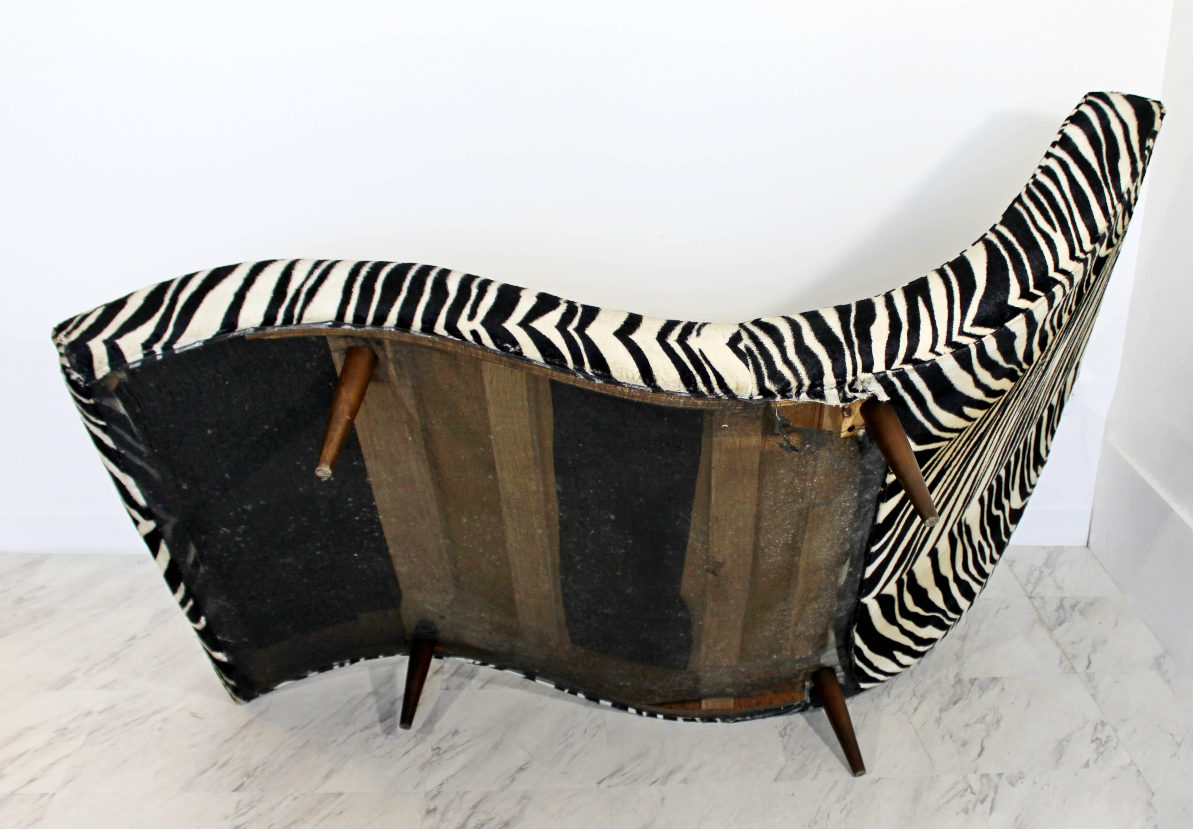 Mid-20th Century Mid-Century Modern Adrian Pearsall Craft Wave Form Zebra Chaise Lounge Chair
