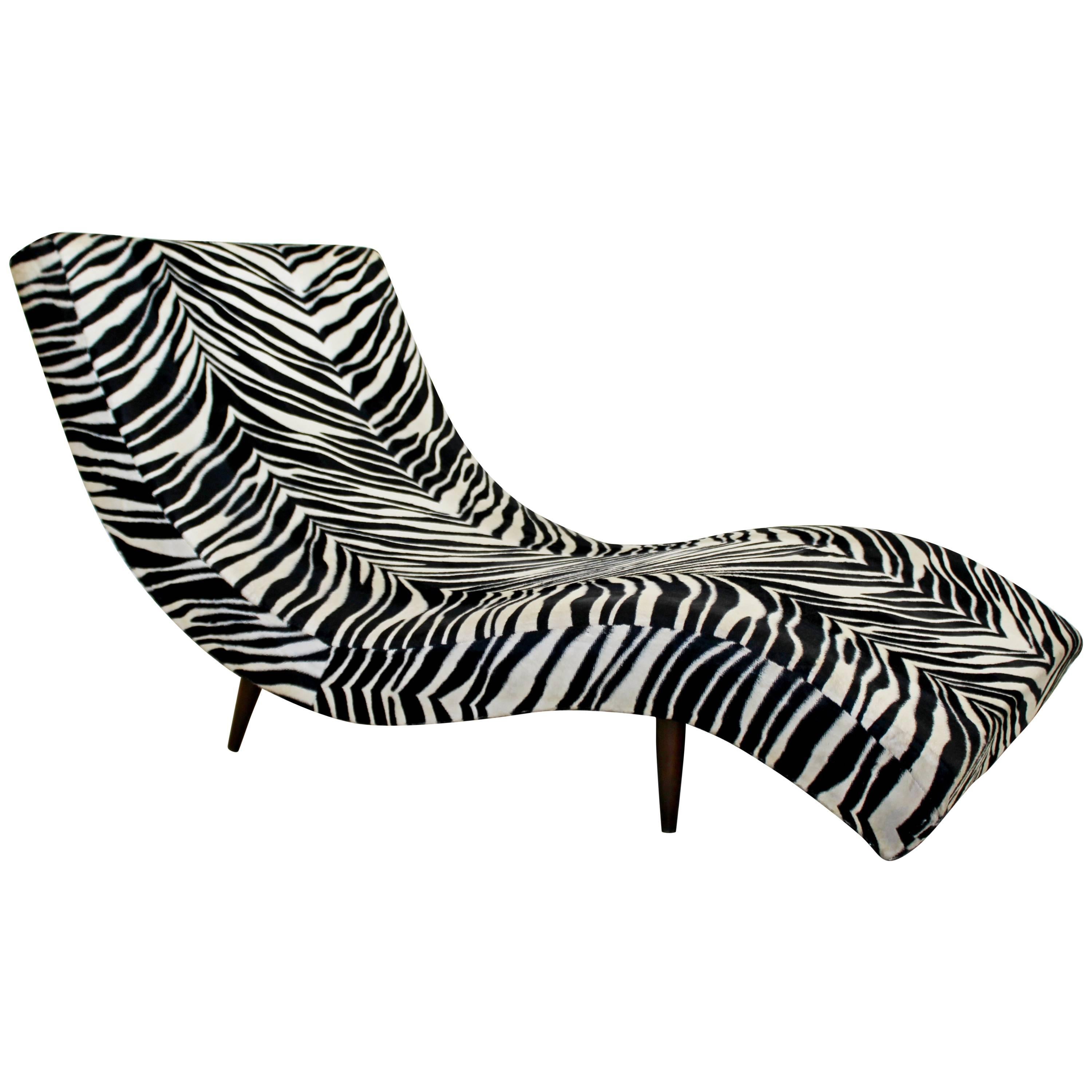 Mid-Century Modern Adrian Pearsall Craft Wave Form Zebra Chaise Lounge Chair