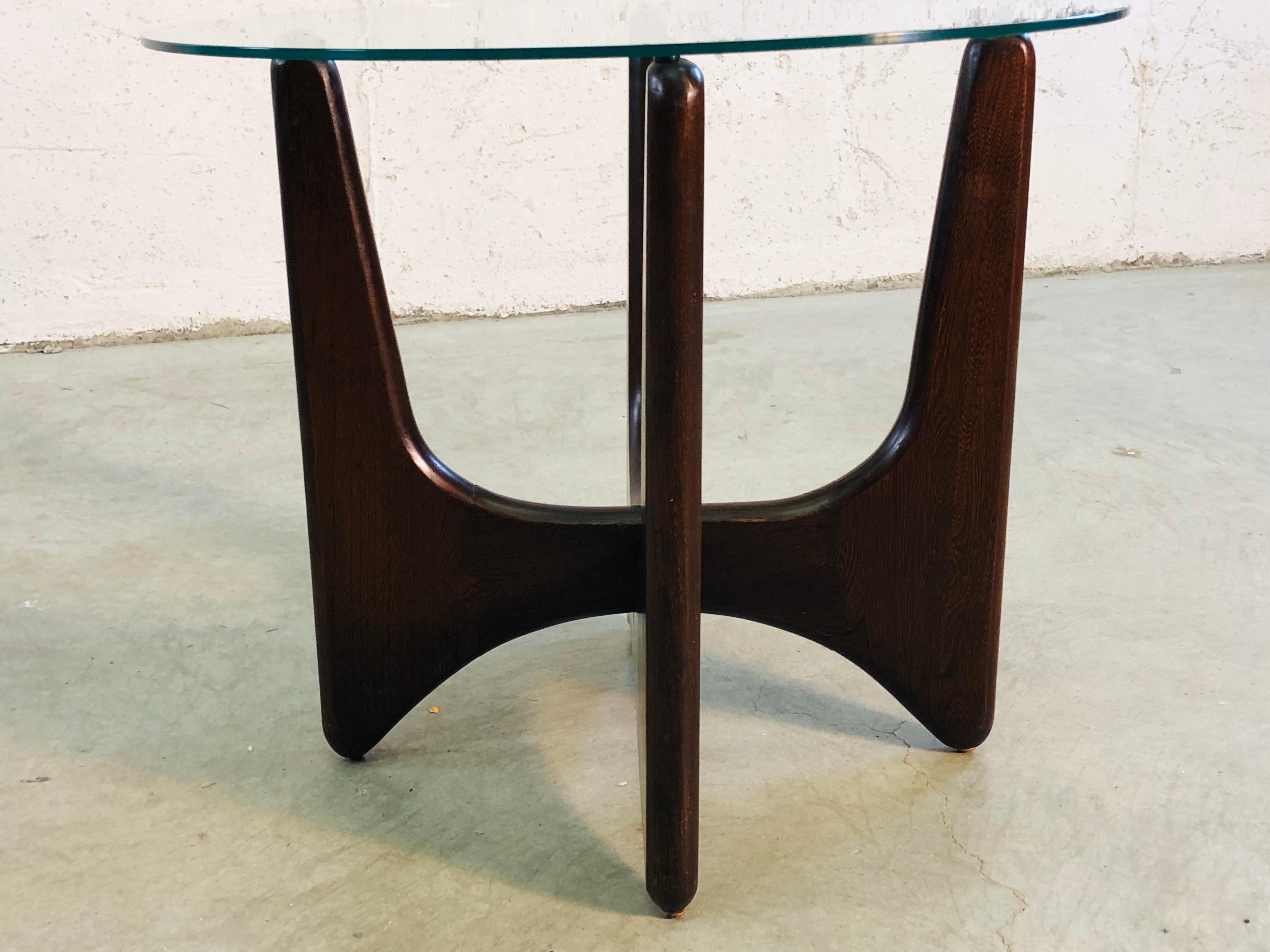 mid century glass side table