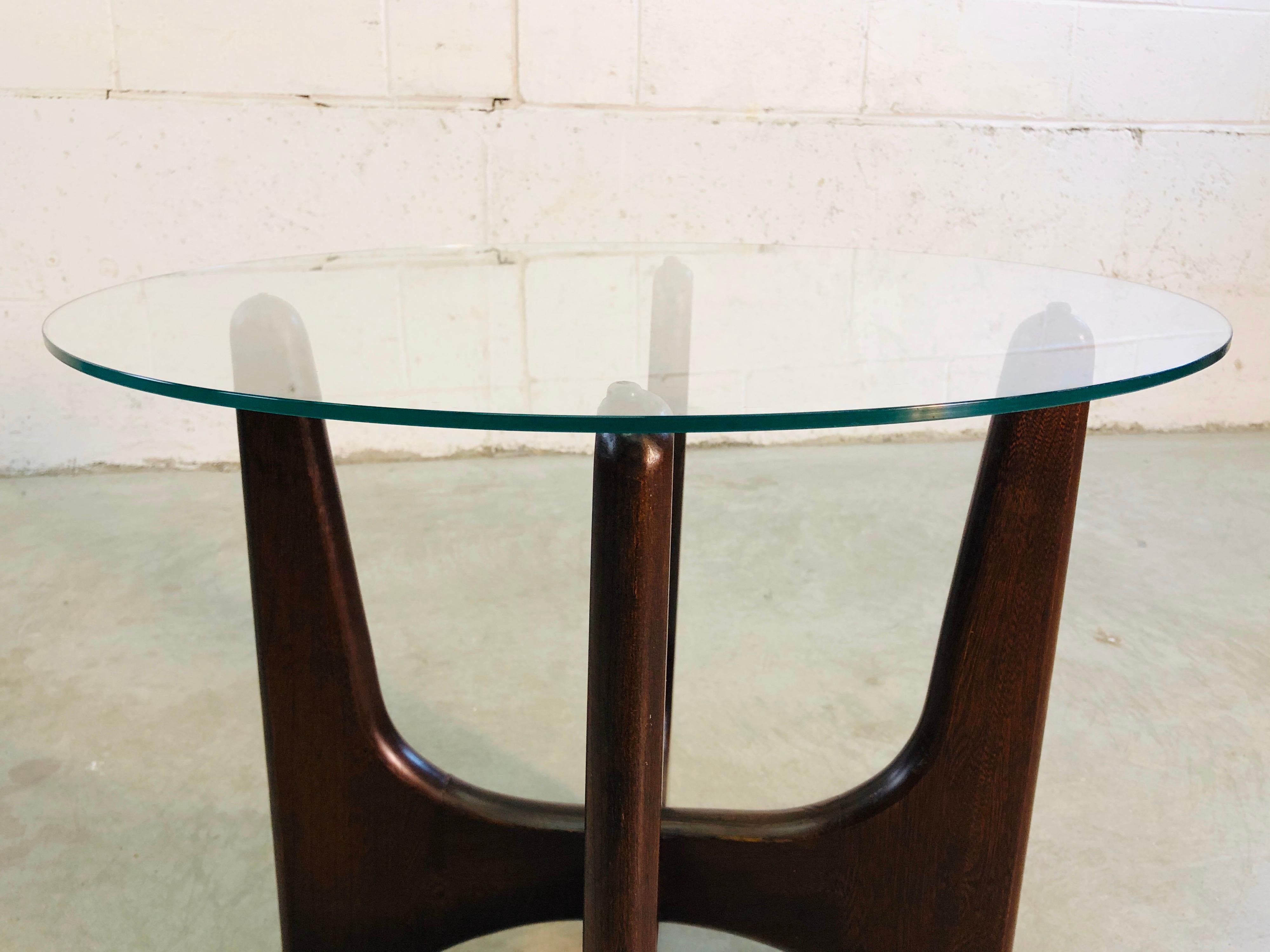 20th Century Mid-Century Modern Adrian Pearsall Glass Top Side Table