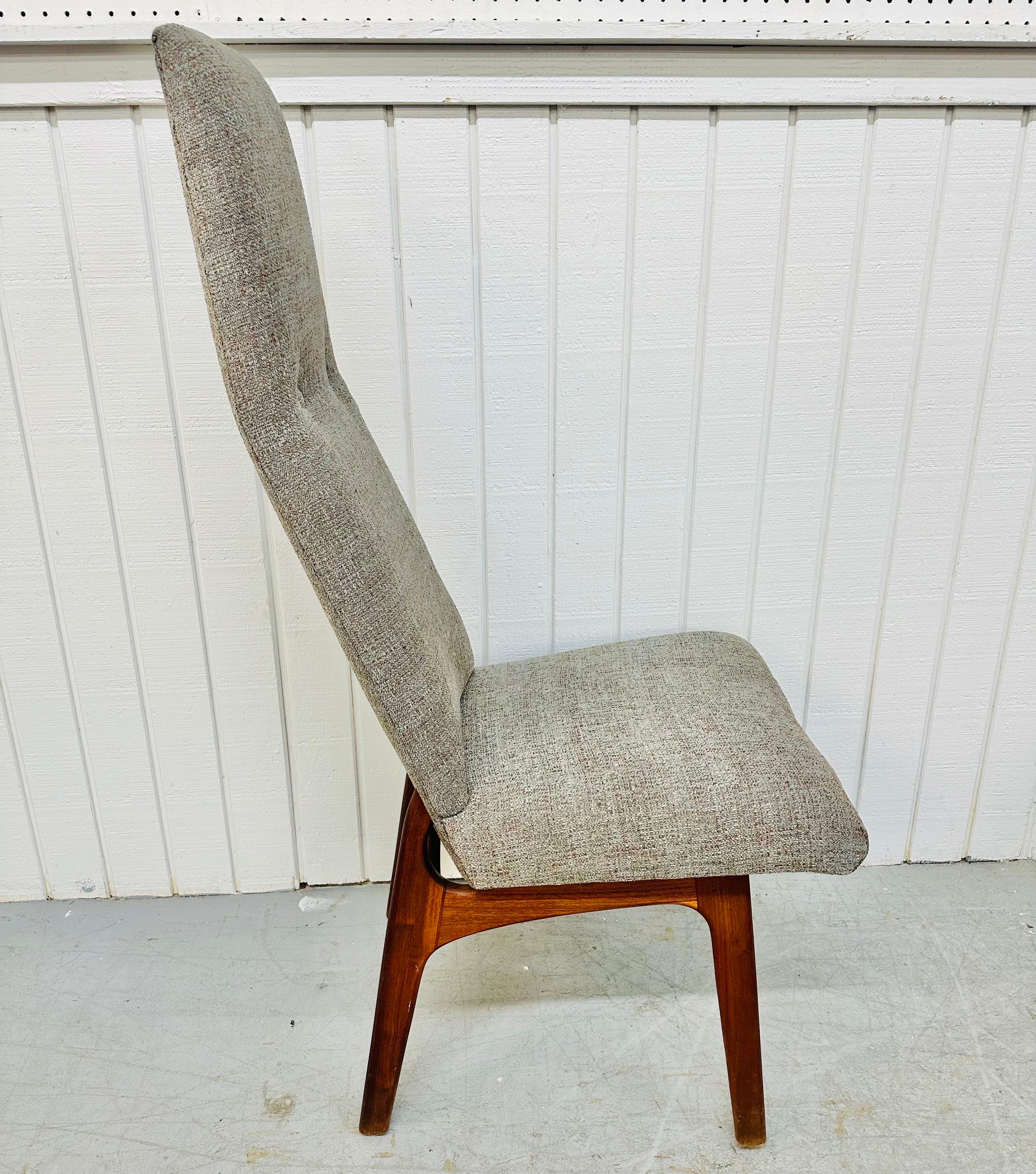 Tissu d'ameublement Adrian Pearsall ensemble de 6 chaises de salle à manger à haut dossier, style mi-siècle moderne en vente