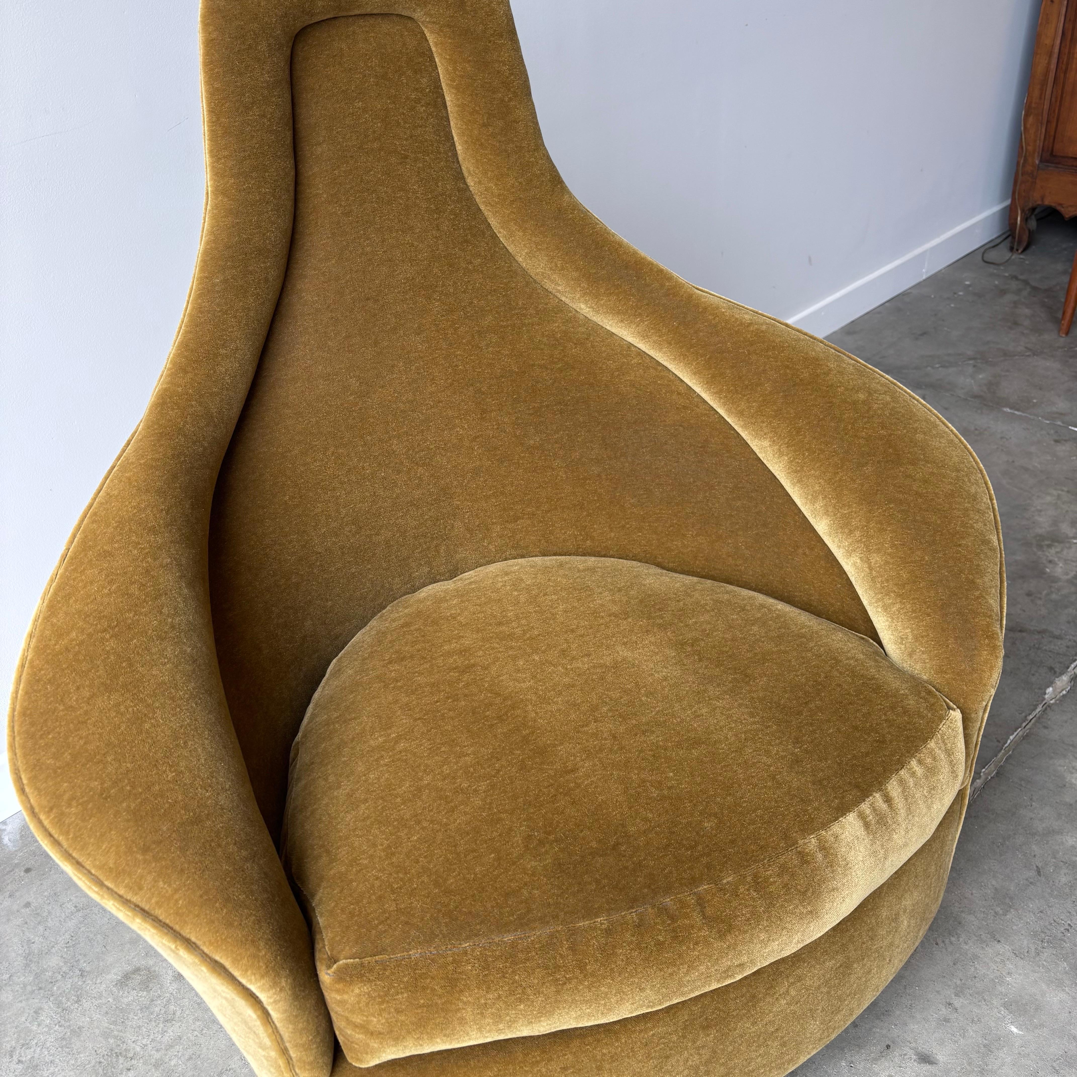 Mid-20th Century Mid Century Modern Adrian Pearsall High Back Swivel Chair