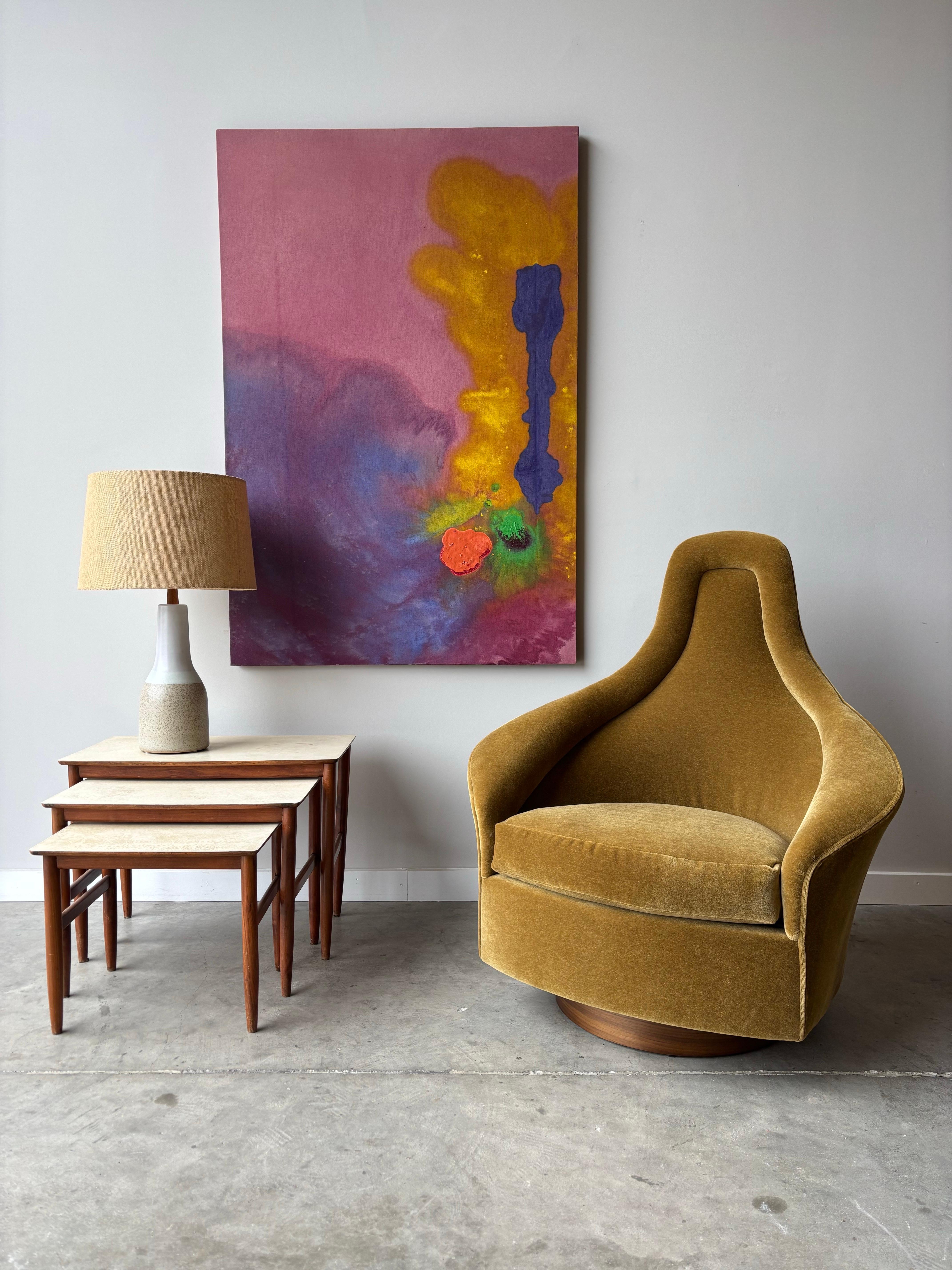 Mid Century Modern Adrian Pearsall High Back Swivel Chair 1
