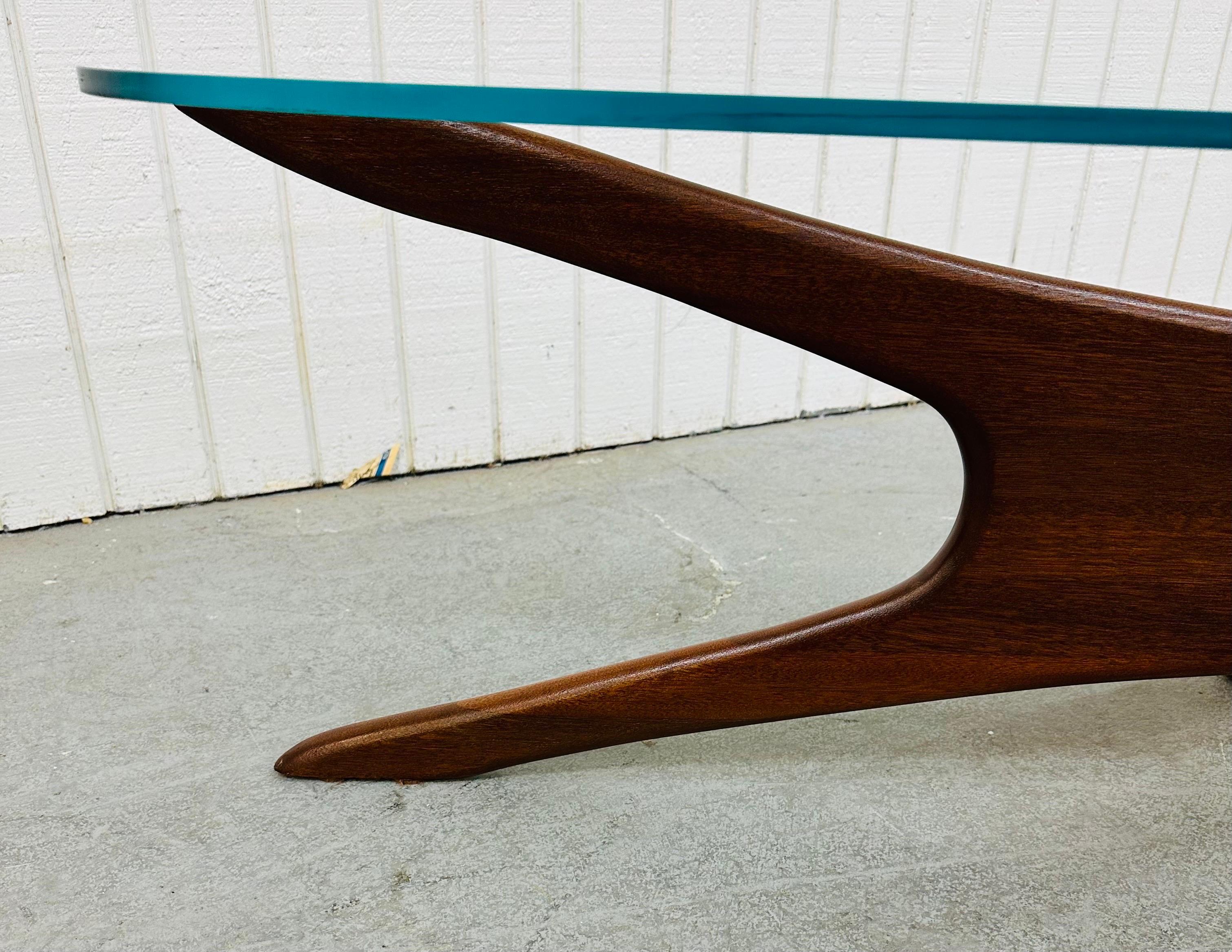 Glass Mid-Century Modern Adrian Pearsall Jax Walnut Coffee Table