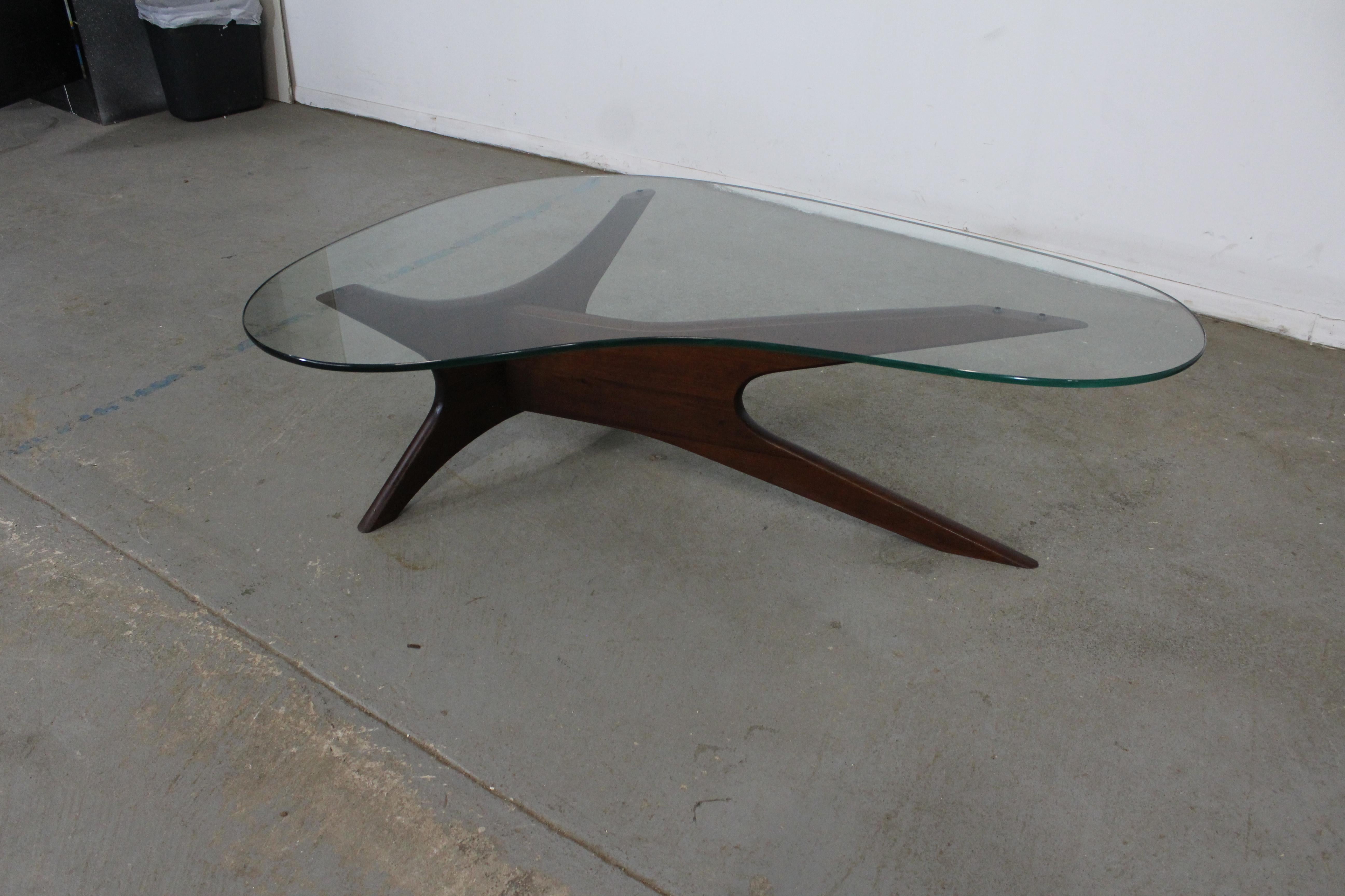 American Mid-Century Modern Adrian Pearsall Kidney Glass Coffee Table