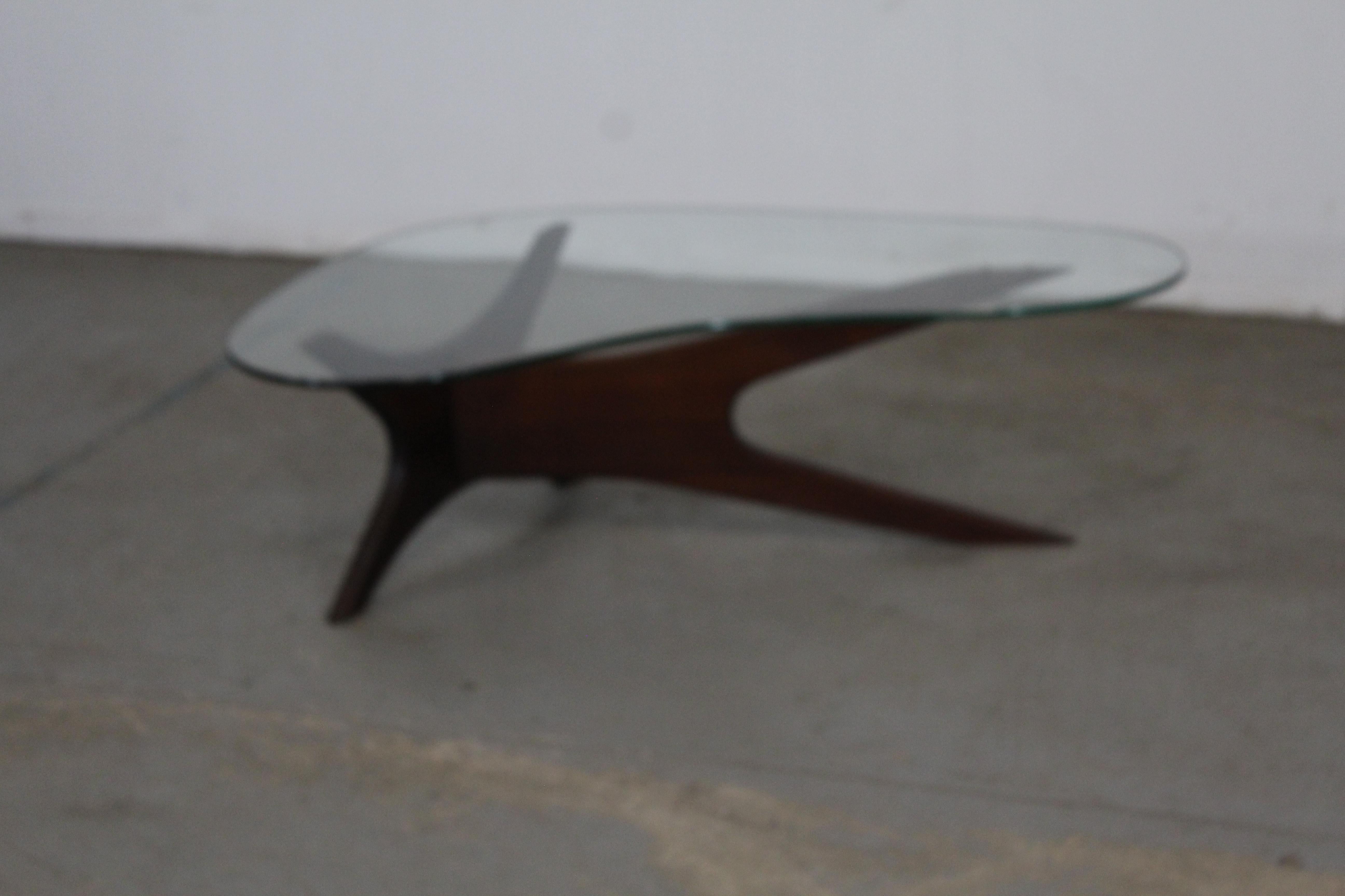 Mid-Century Modern Adrian Pearsall Kidney Glass Coffee Table 33
