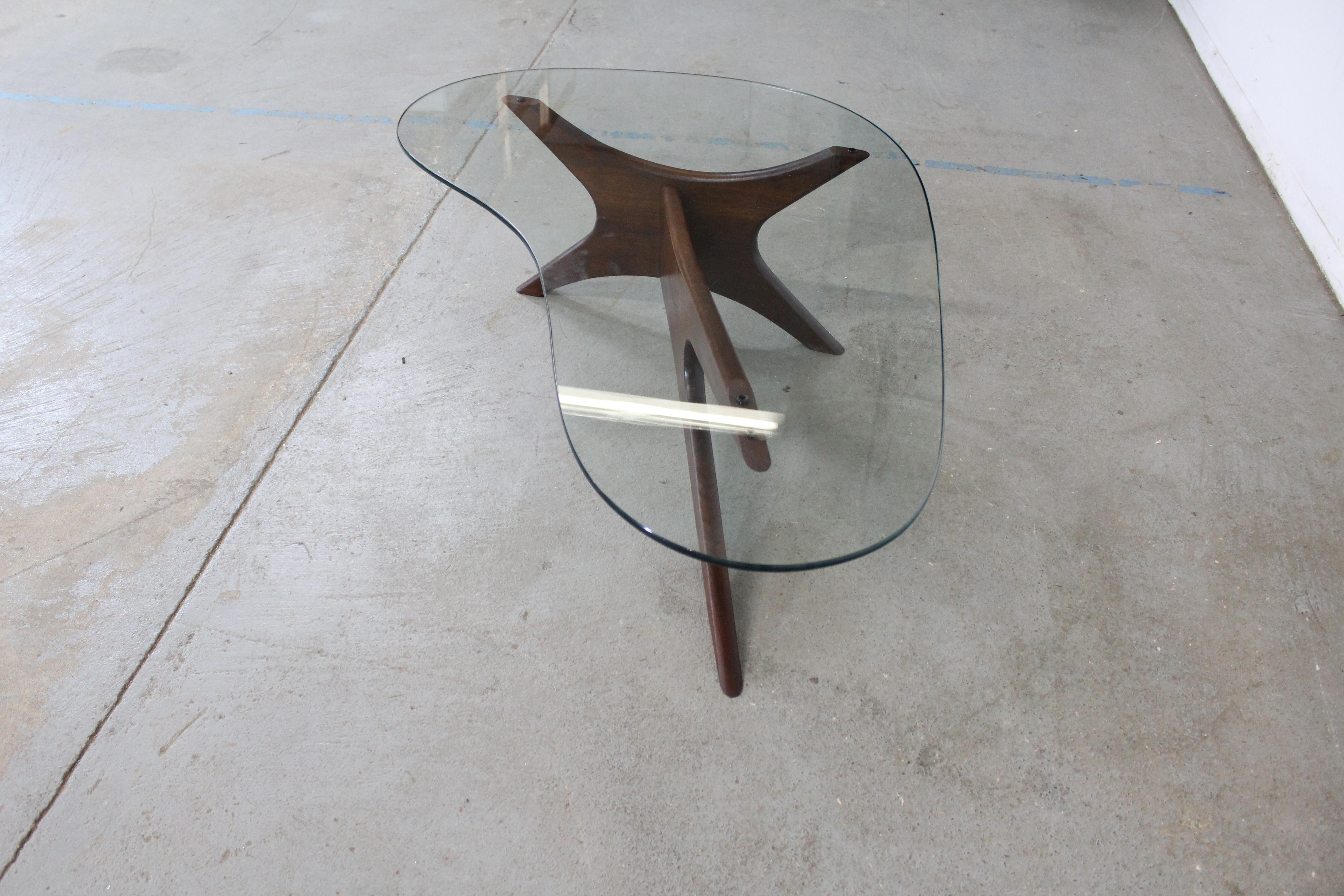 Mid-Century Modern Adrian Pearsall Kidney Glass Coffee Table In Good Condition In Wilmington, DE