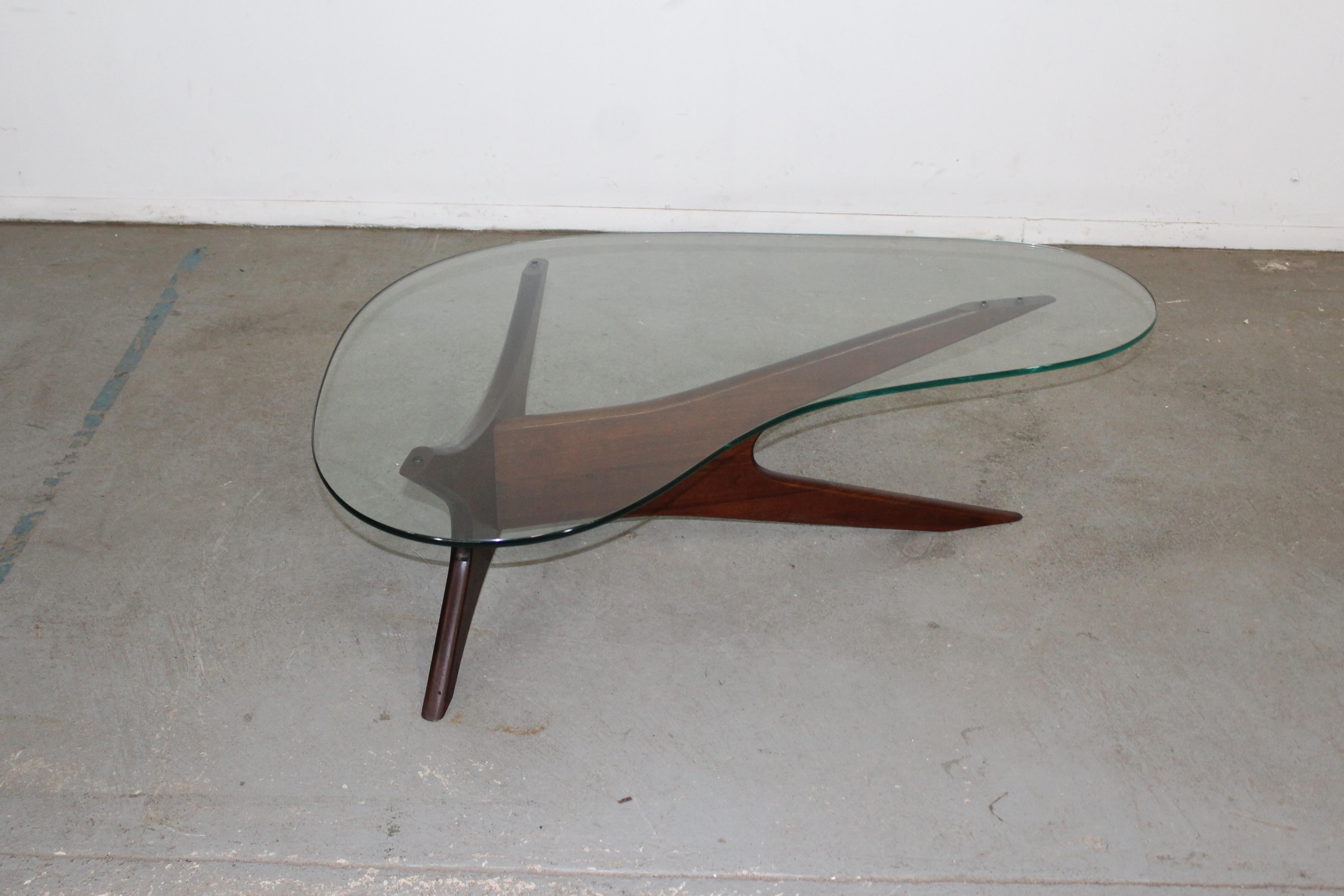 Mid-Century Modern Adrian Pearsall Kidney Glass Coffee Table 1