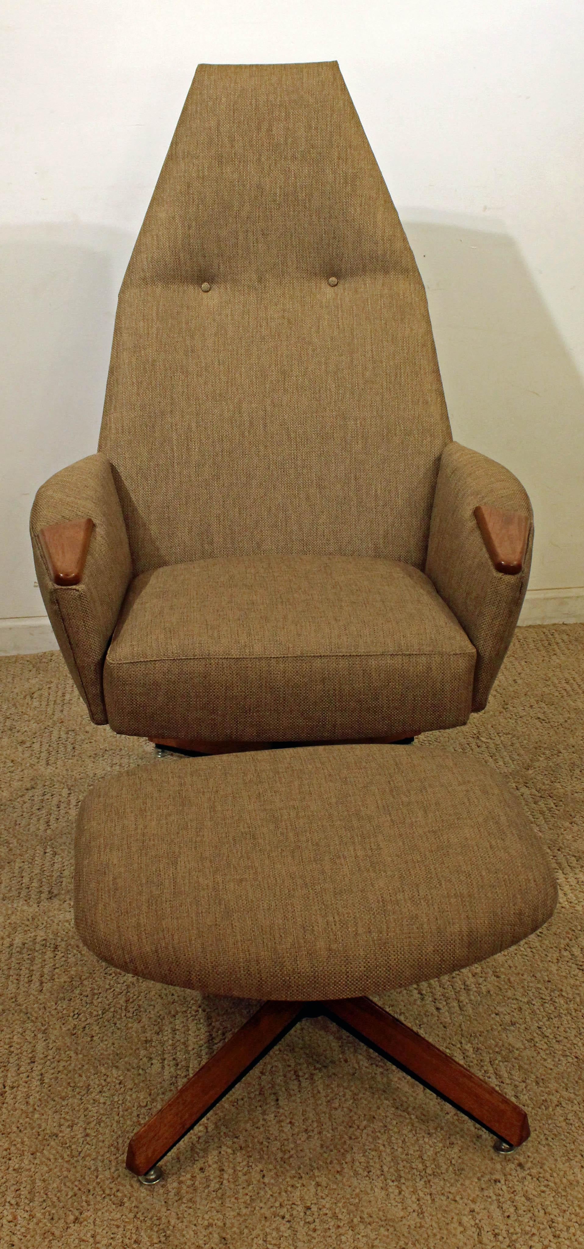 American Mid-Century Modern Adrian Pearsall Lounge Chair and Ottoman 2174C
