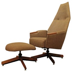 Fauteuil de salon et pouf Adrian Pearsall 2174C moderne du milieu du siècle dernier