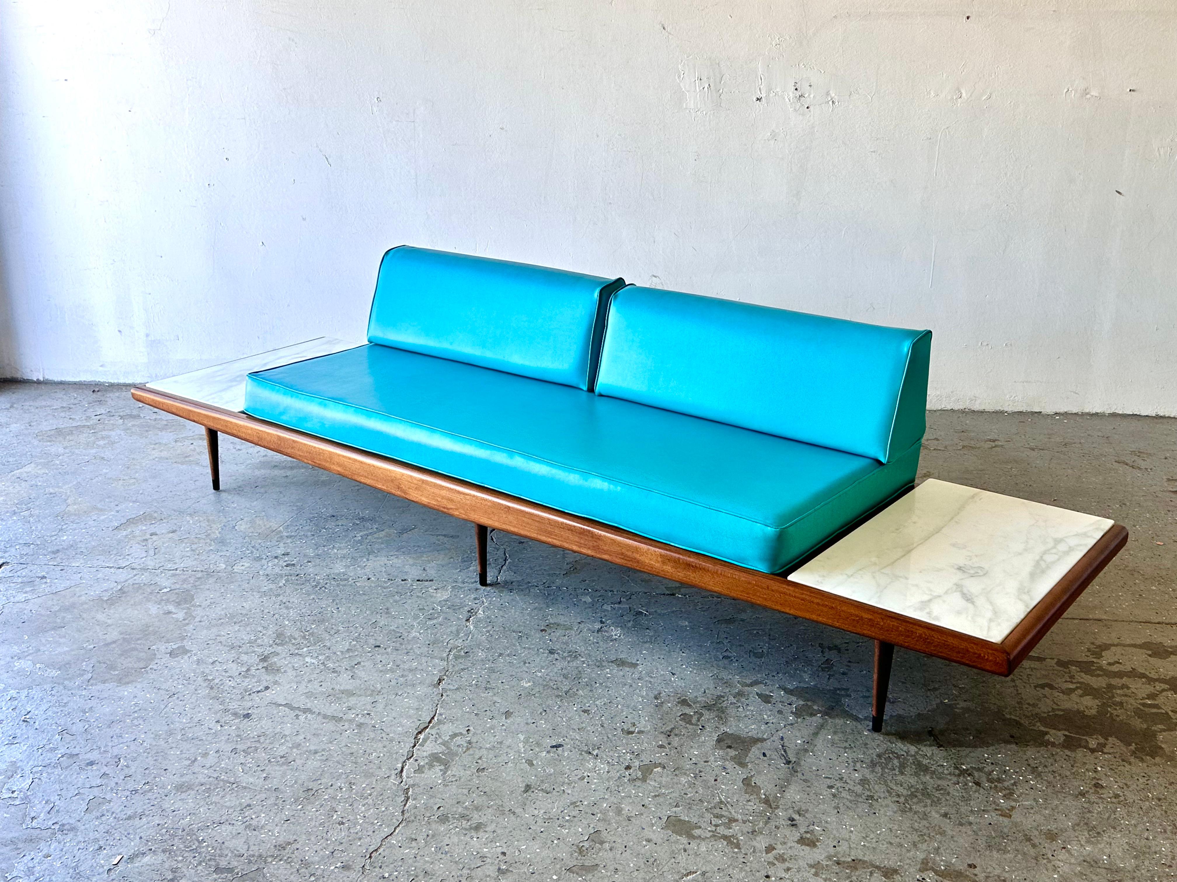 Mid  Century Modern  Adrian Pearsall Marble Floating Long Gondola Sofa For Sale 7