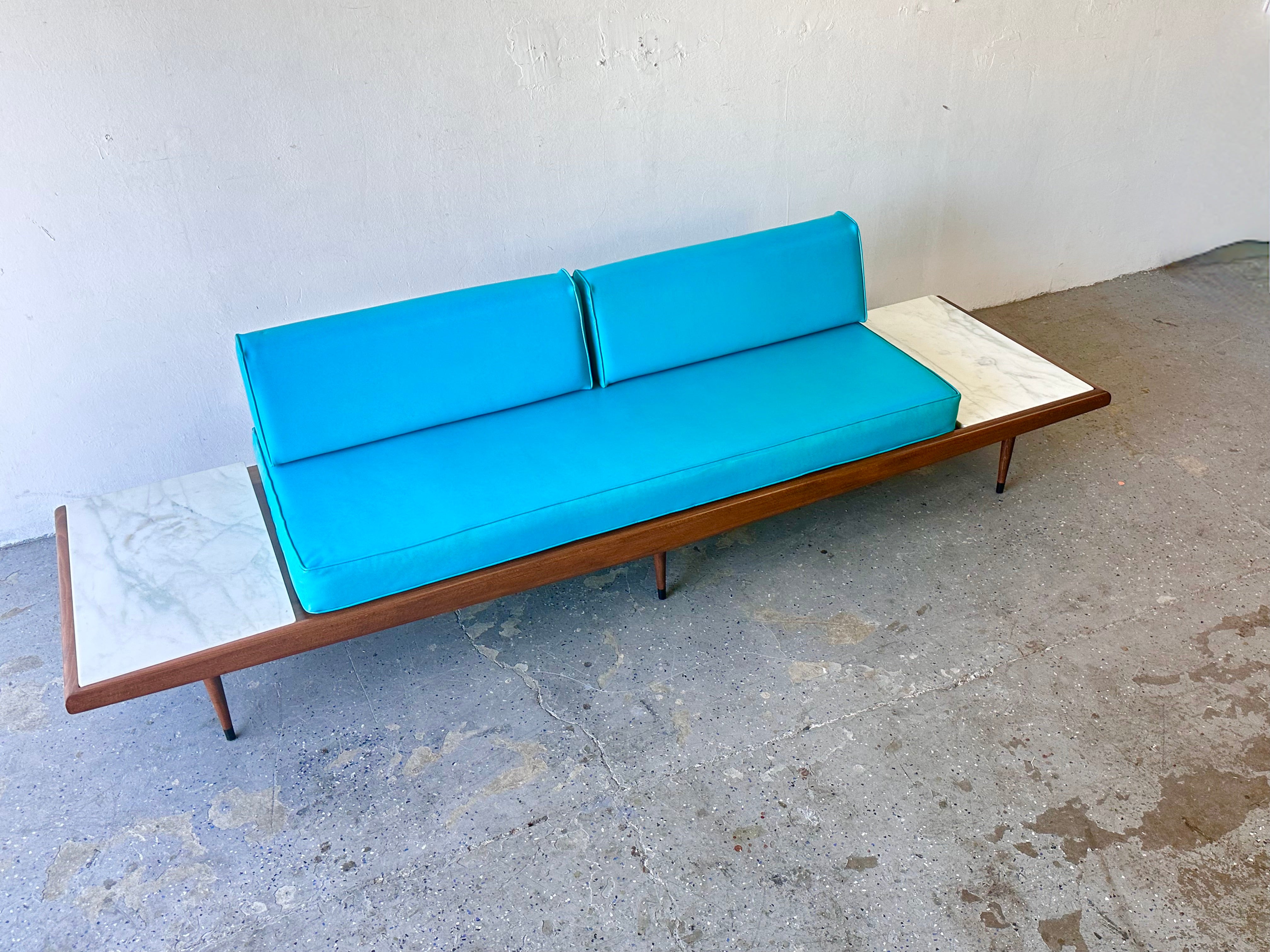 American Mid  Century Modern  Adrian Pearsall Marble Floating Long Gondola Sofa For Sale