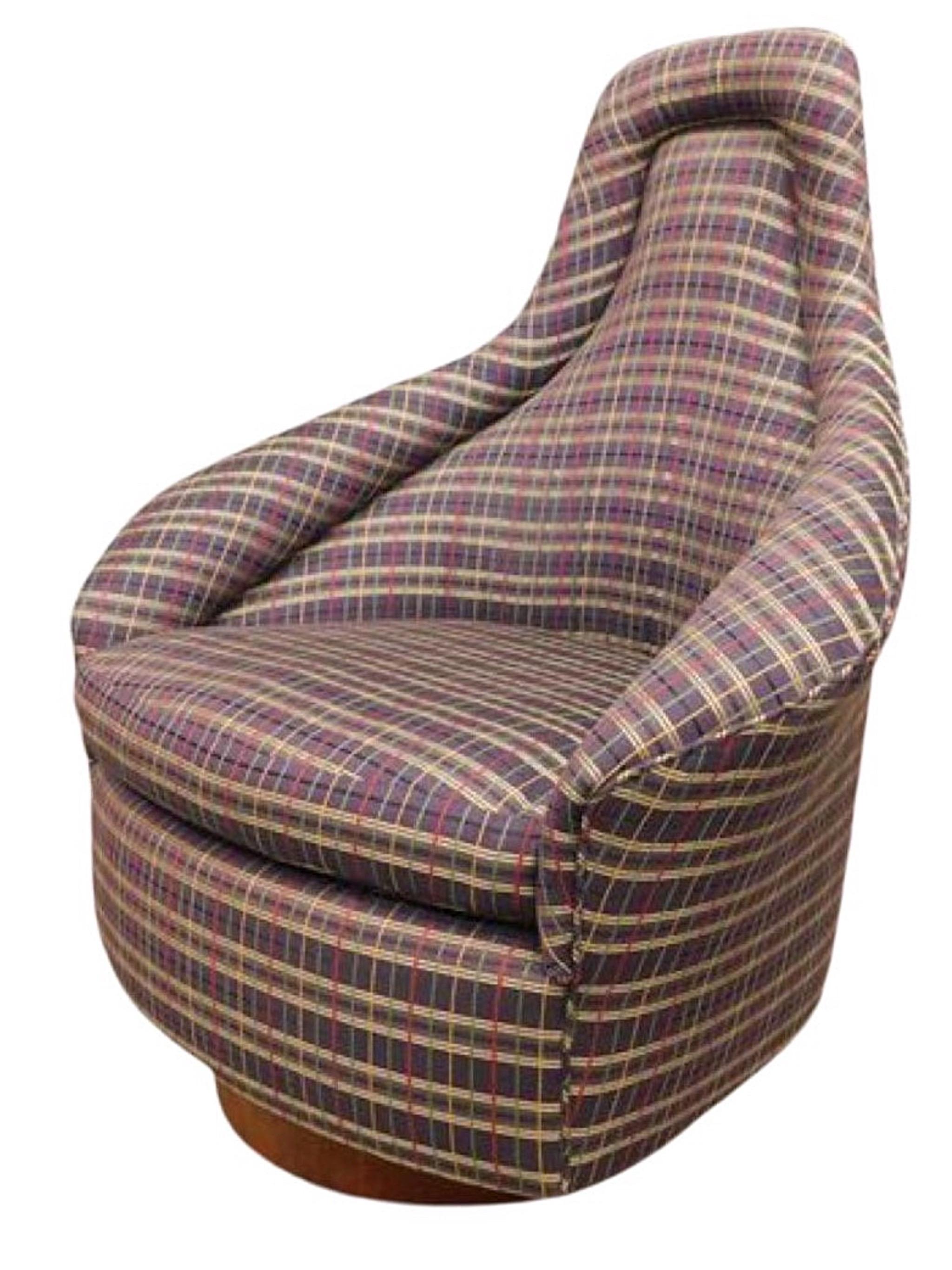 20th Century Mid-Century Modern Adrian Pearsall Rock Swivel Lounge Chair