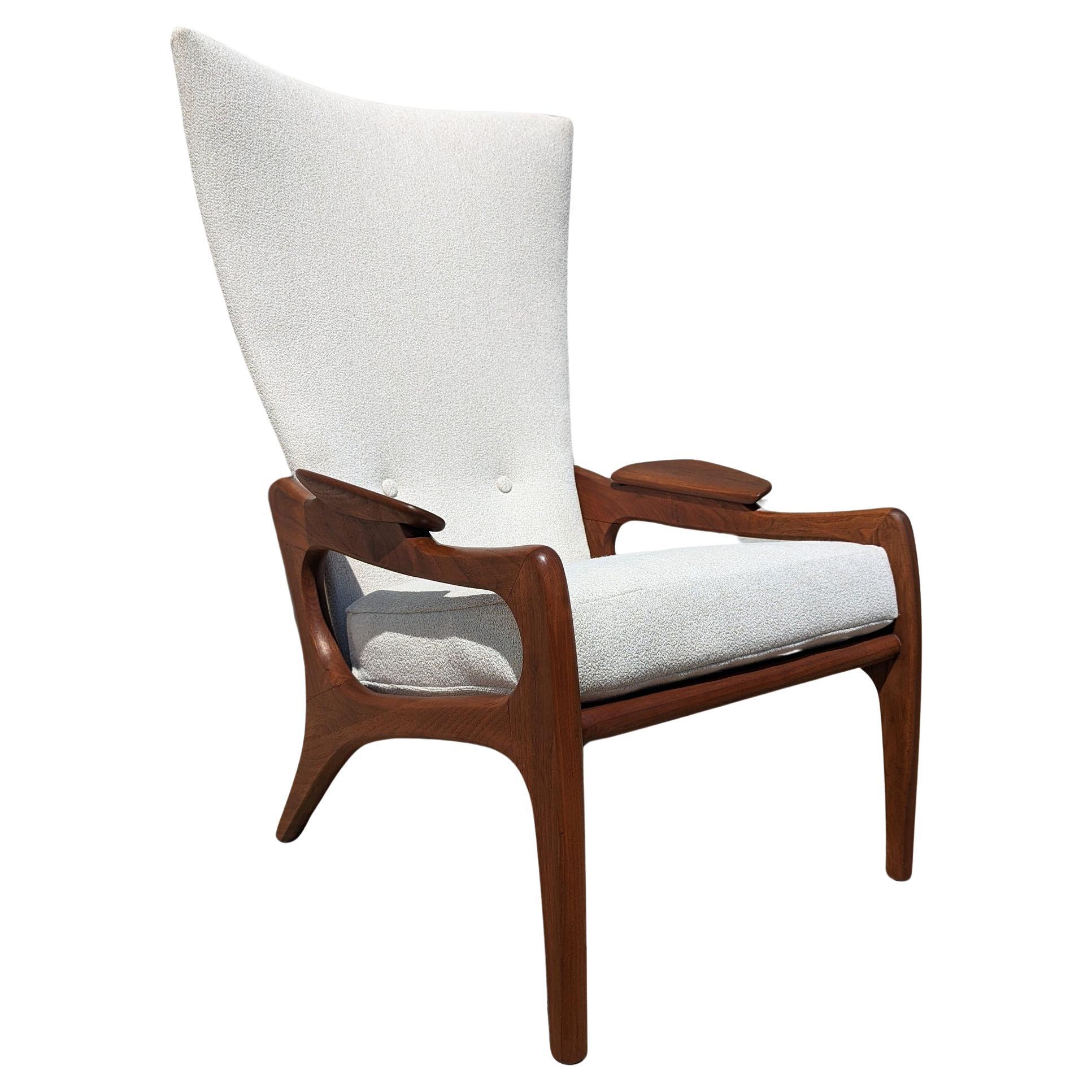 Mid Century Modern Adrian Pearsall Sculptural High Back Chair For Sale
