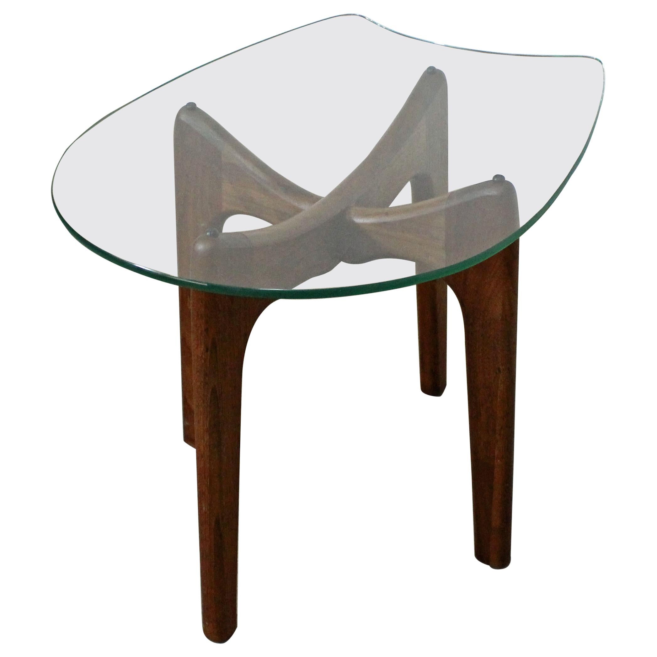 Mid-Century Modern Adrian Pearsall 'Stingray' Glass Top End/Side Table