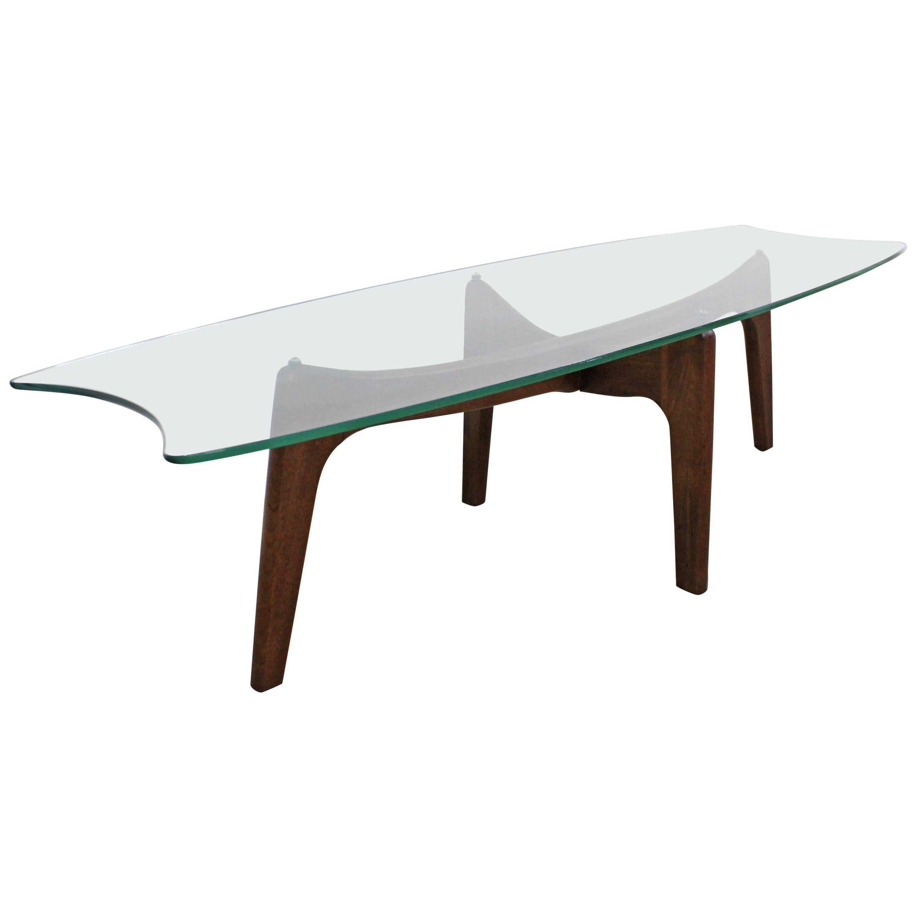 Mid-Century Modern Adrian Pearsall Stingray Walnut and Glass Coffee Table